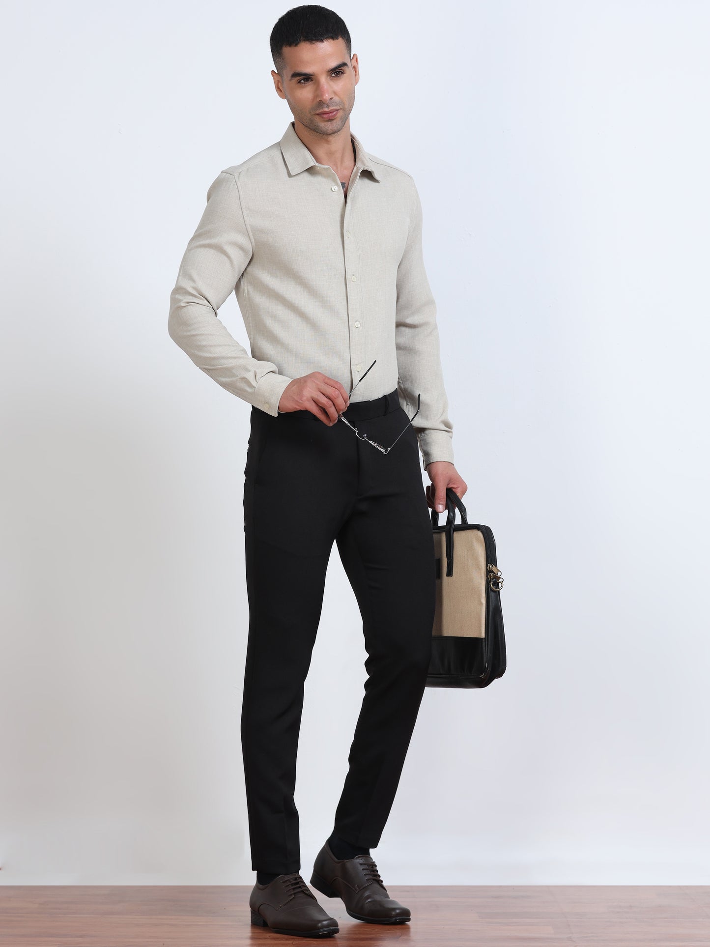 Men's Black Formal Ankle Fit Trousers