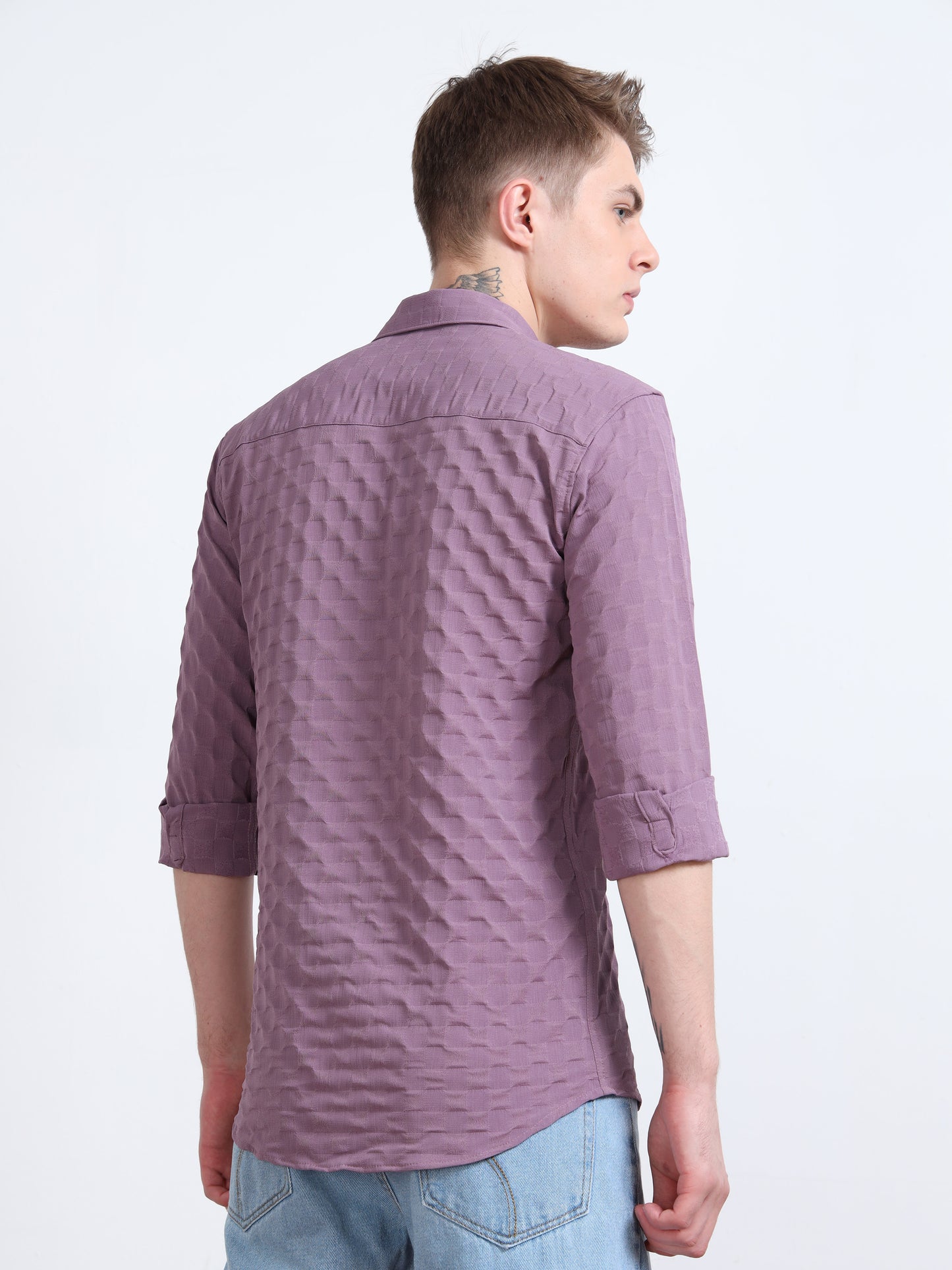 Dusty Lavender Popcorn Shirt for Men