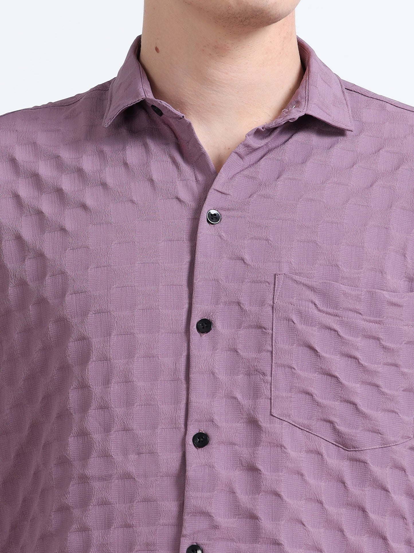 Dusty Lavender Popcorn Shirt for Men