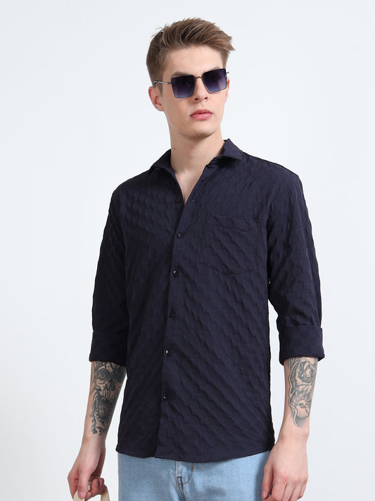 Ebony Clay Texture Shirt for Men