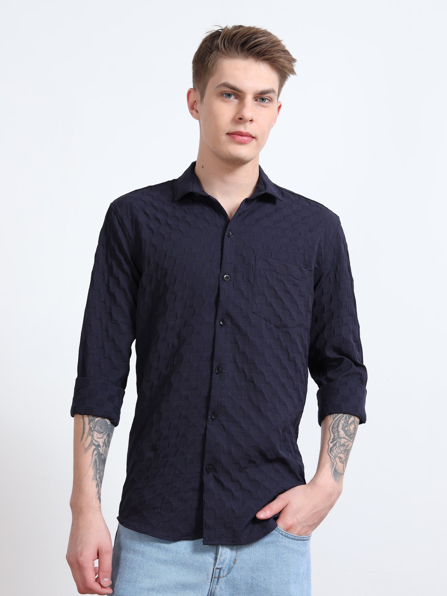 Ebony Clay Texture Shirt for Men