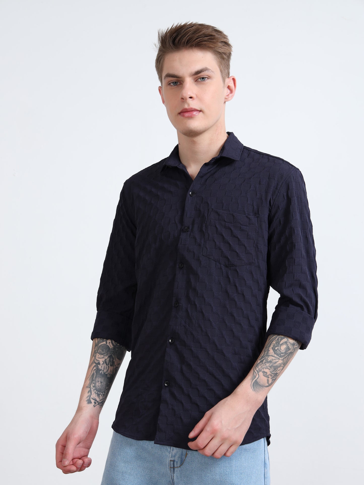 Ebony Clay Texture Shirt for Men