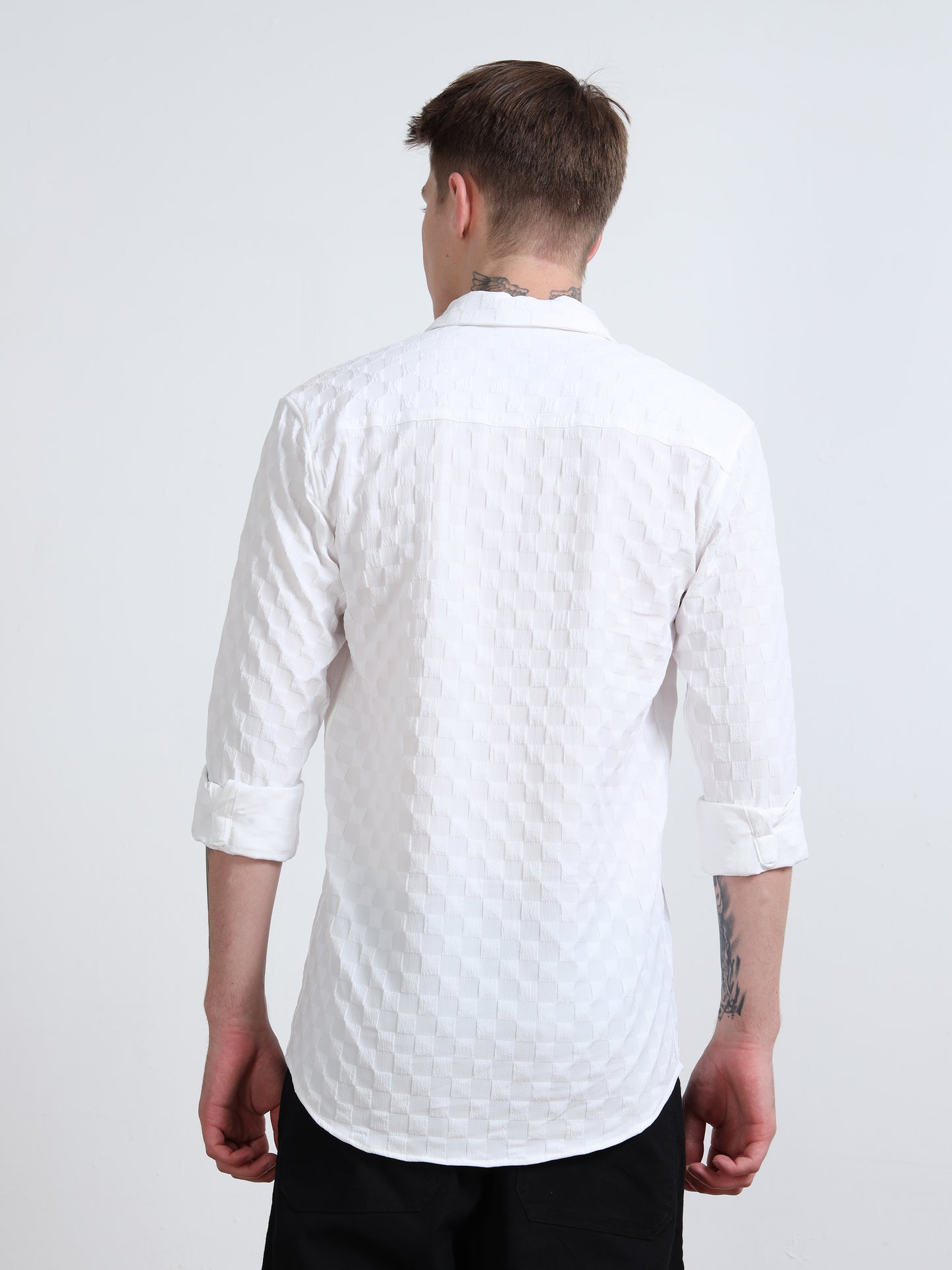 White Popcorn Shirt for Men