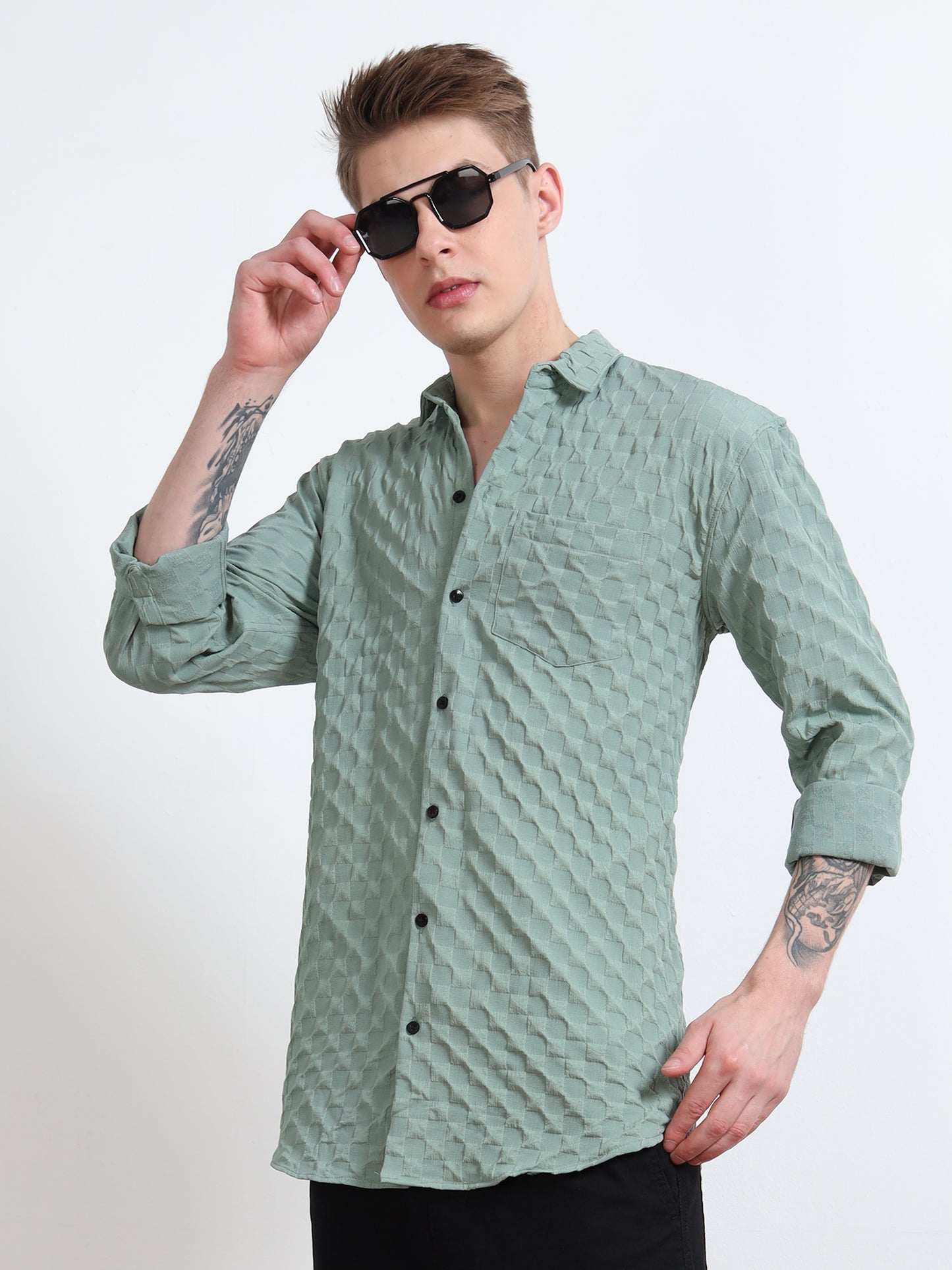 Cool Cascade Texture Shirt for Men
