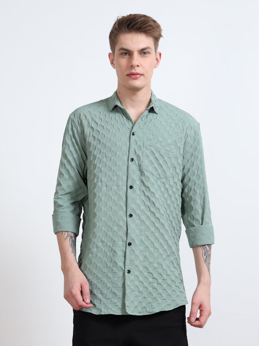 Cool Cascade Texture Shirt for Men
