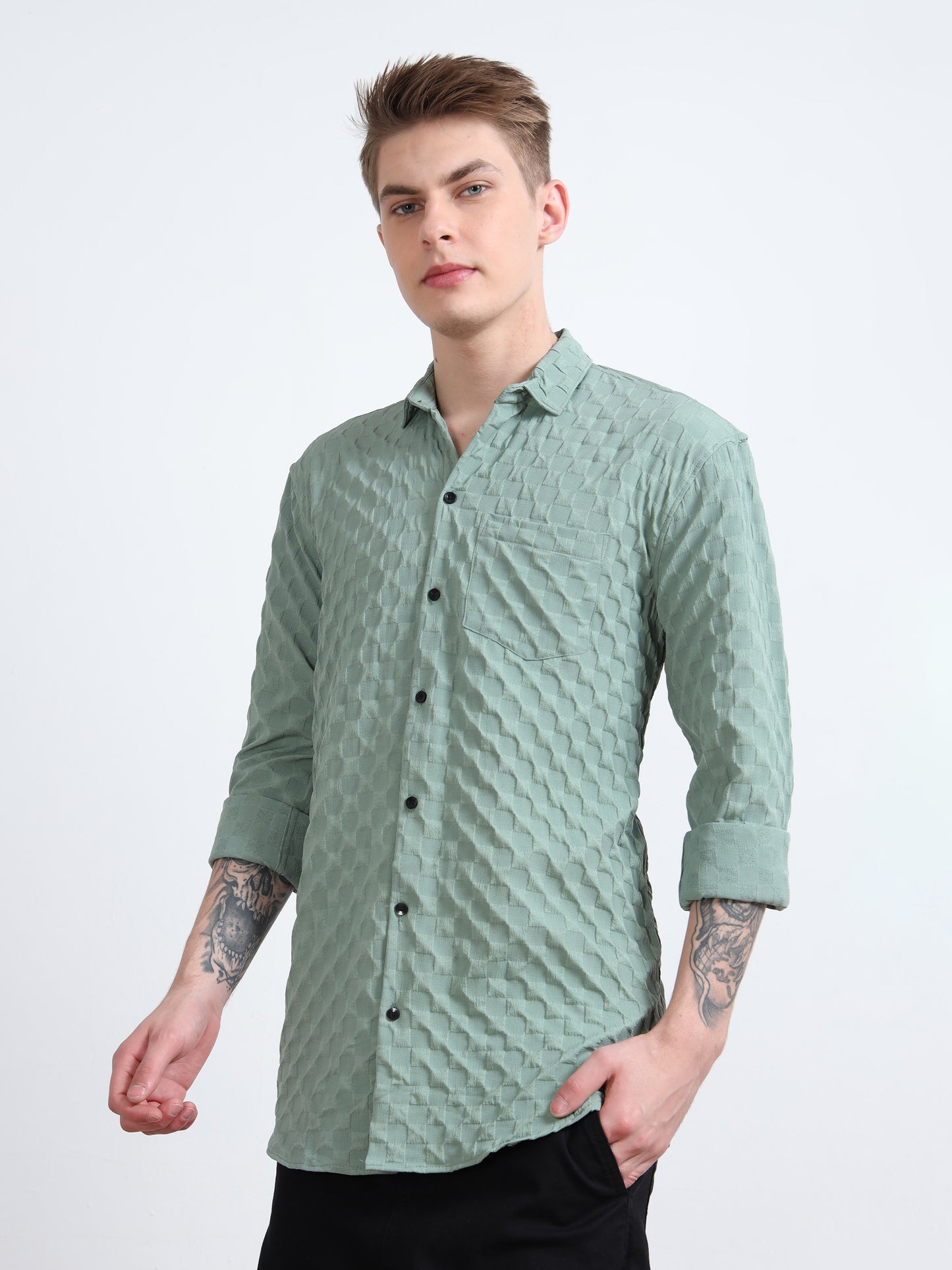 Cool Cascade Texture Shirt for Men