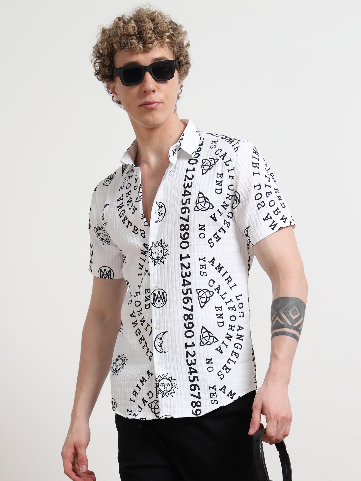 Black & White Number Digital Shirt Printing for Men