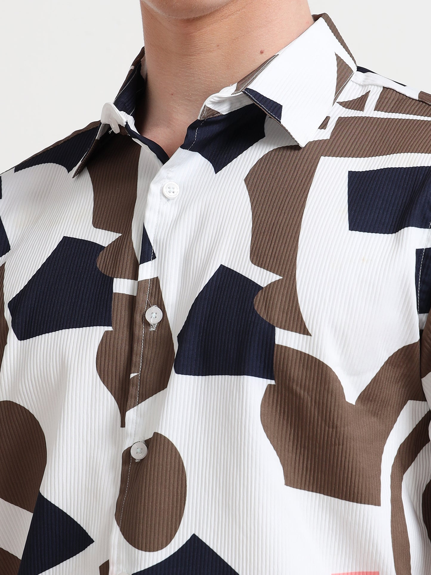 Cream Mix Full Sleeve Shirt for Men
