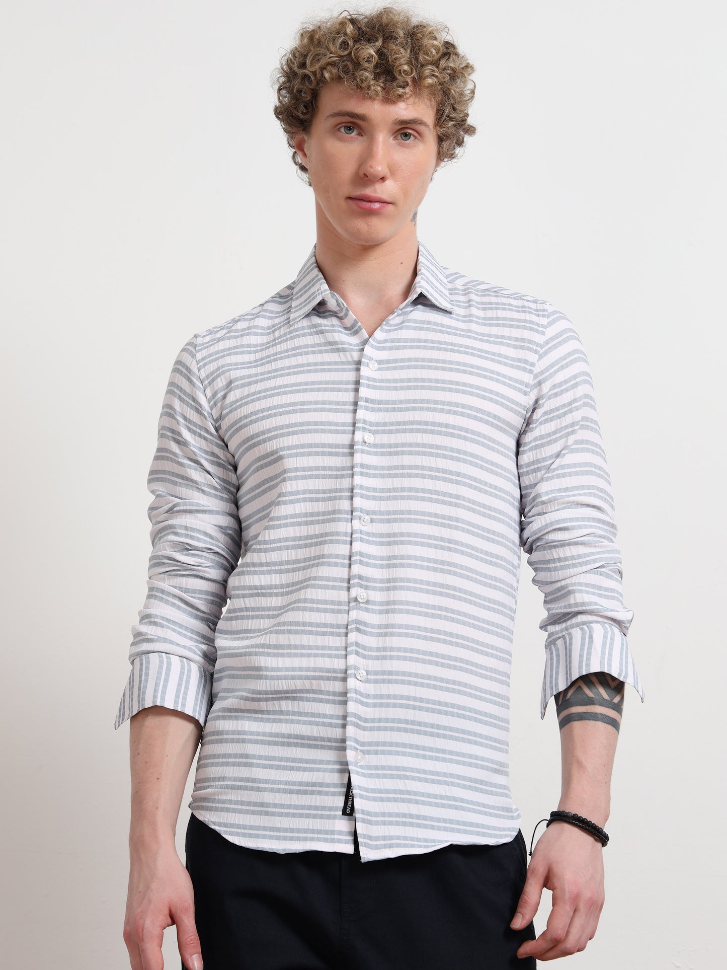 Blue Full sleeve Strips Shirts