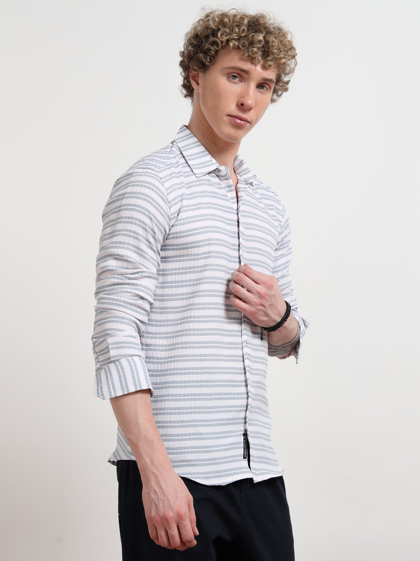 Blue Full sleeve Strips Shirts