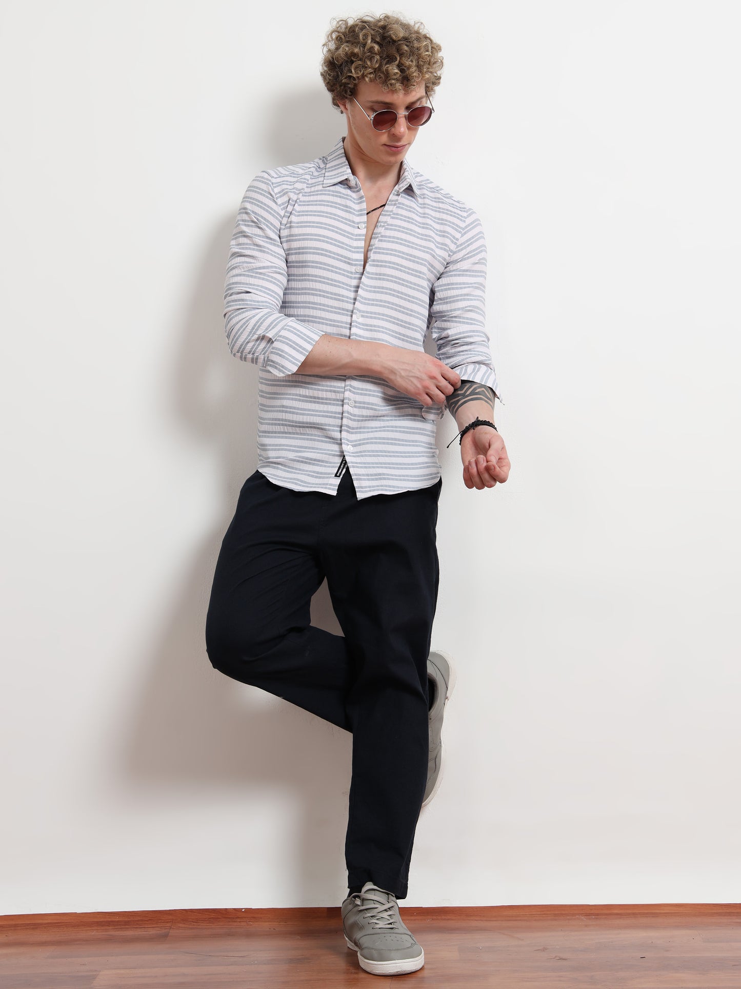 Blue Full sleeve Strips Shirts