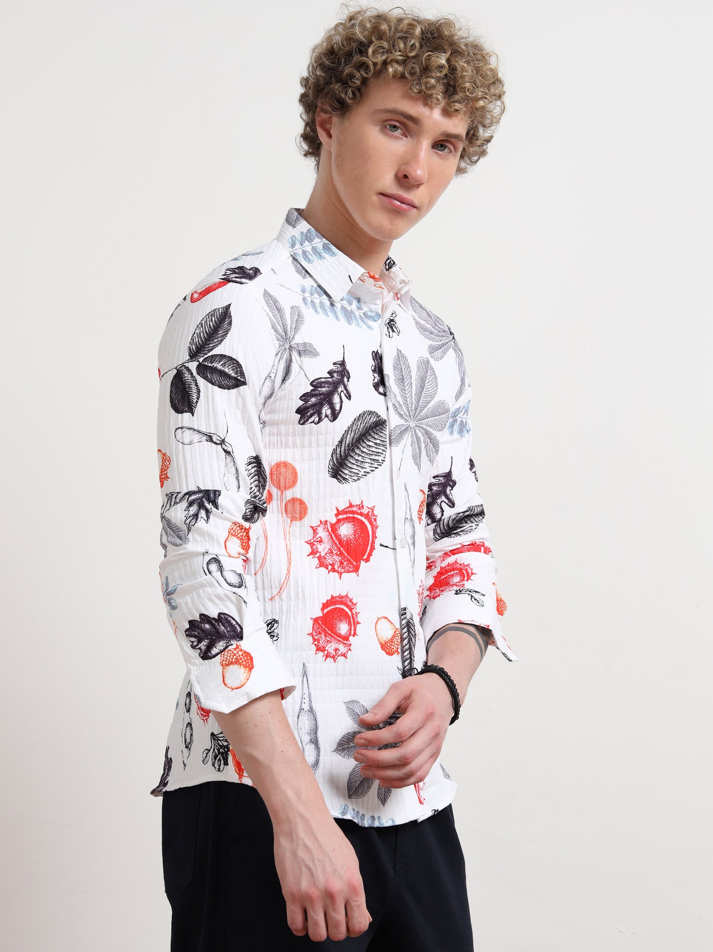 Leaf Full sleeve Poly Cotton Digital Print Shirts