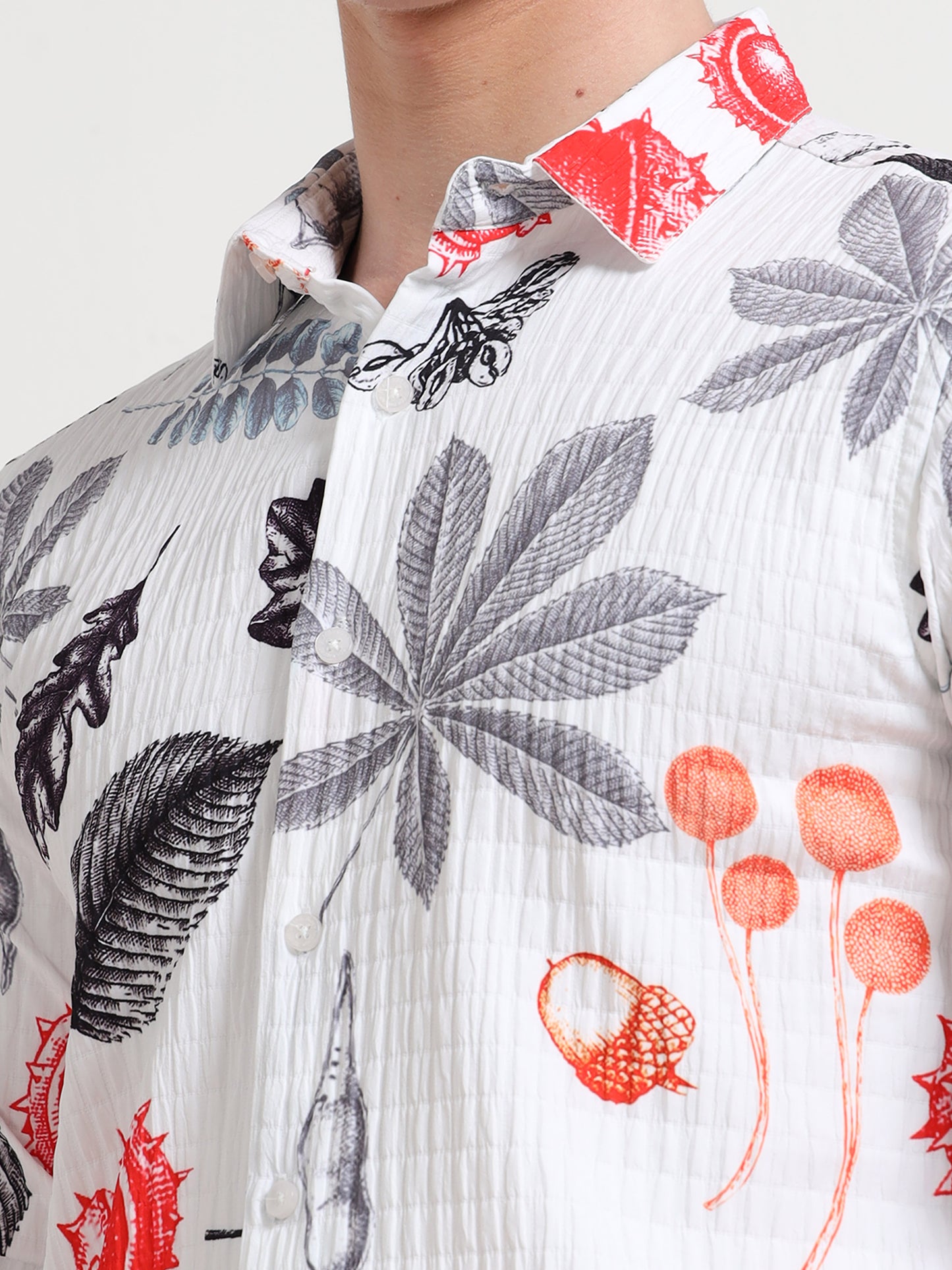 Leaf Full sleeve Poly Cotton Digital Print Shirts