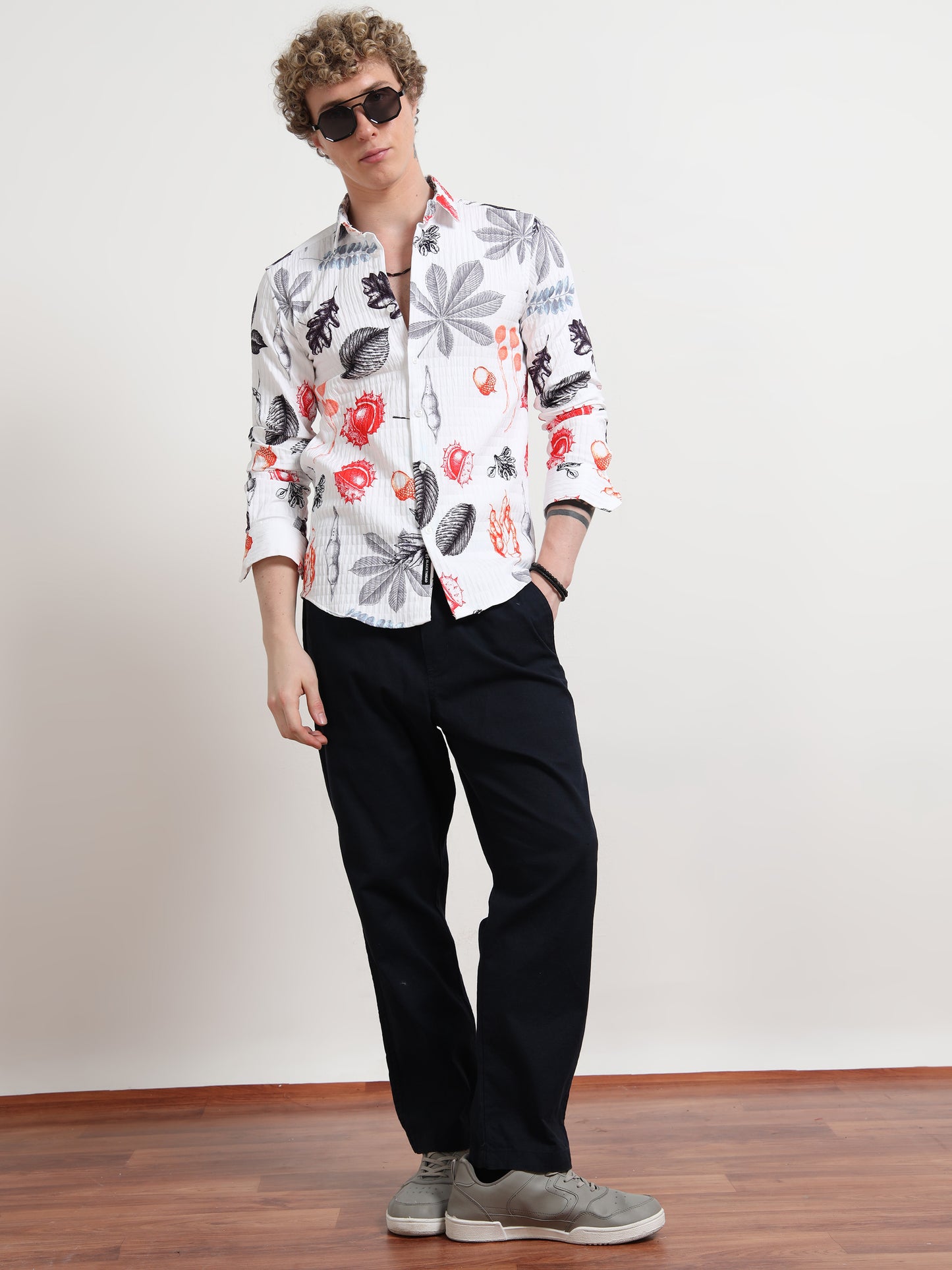 Leaf Full sleeve Poly Cotton Digital Print Shirts