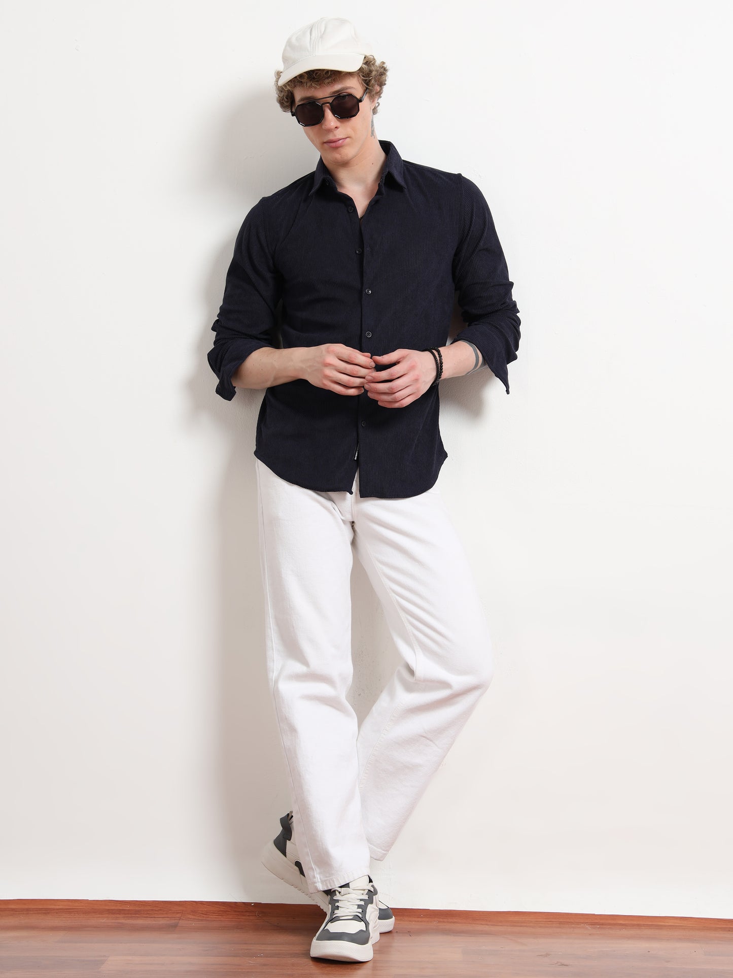 Navy Full sleeve Corduroy Shirts