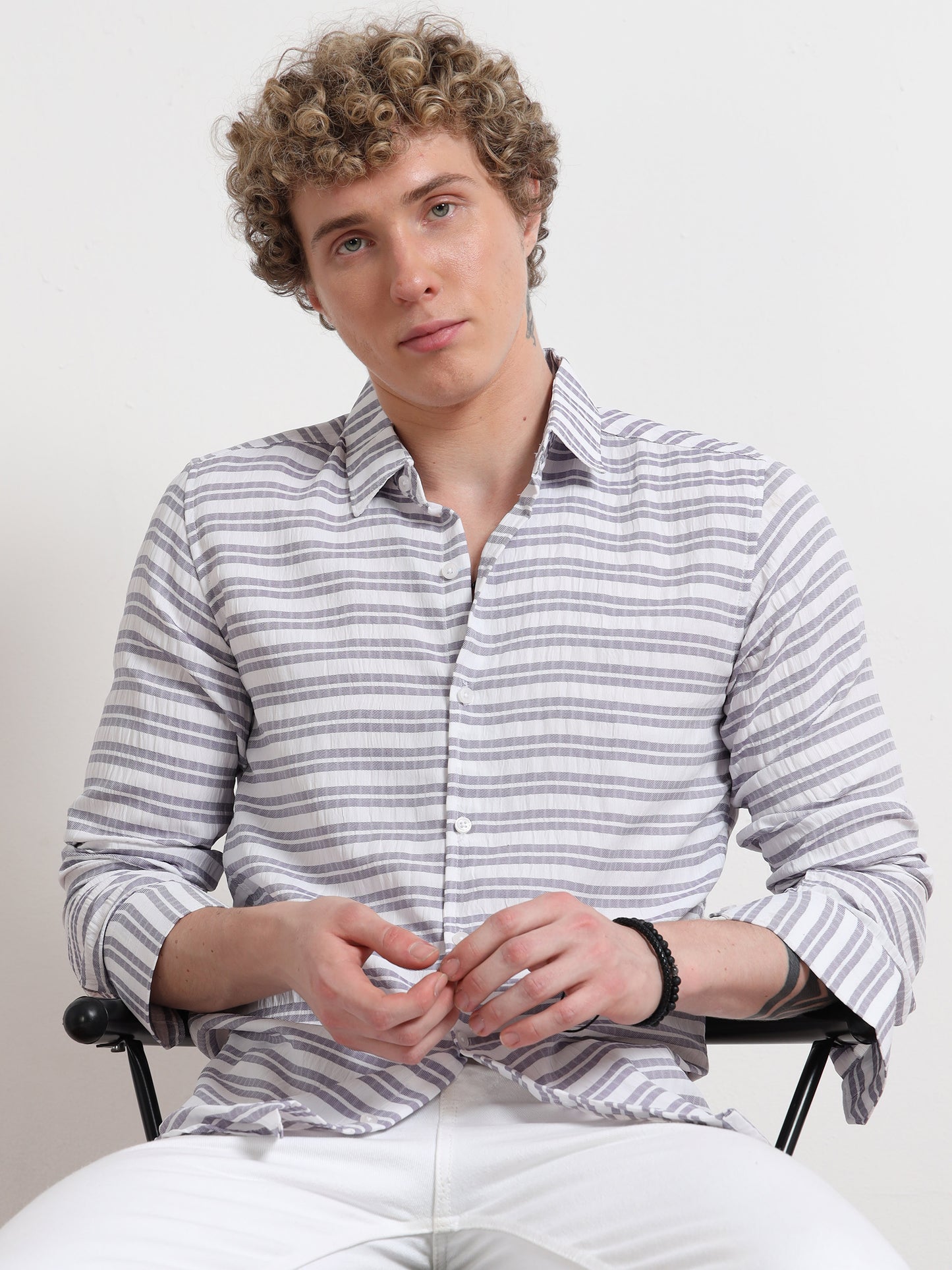 Ash Full sleeve Strips Shirts