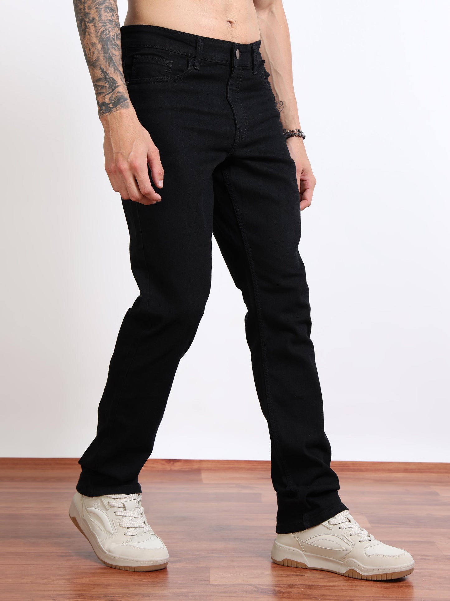 Men’s Classic Slim Fit Black Jeans by Black Thread