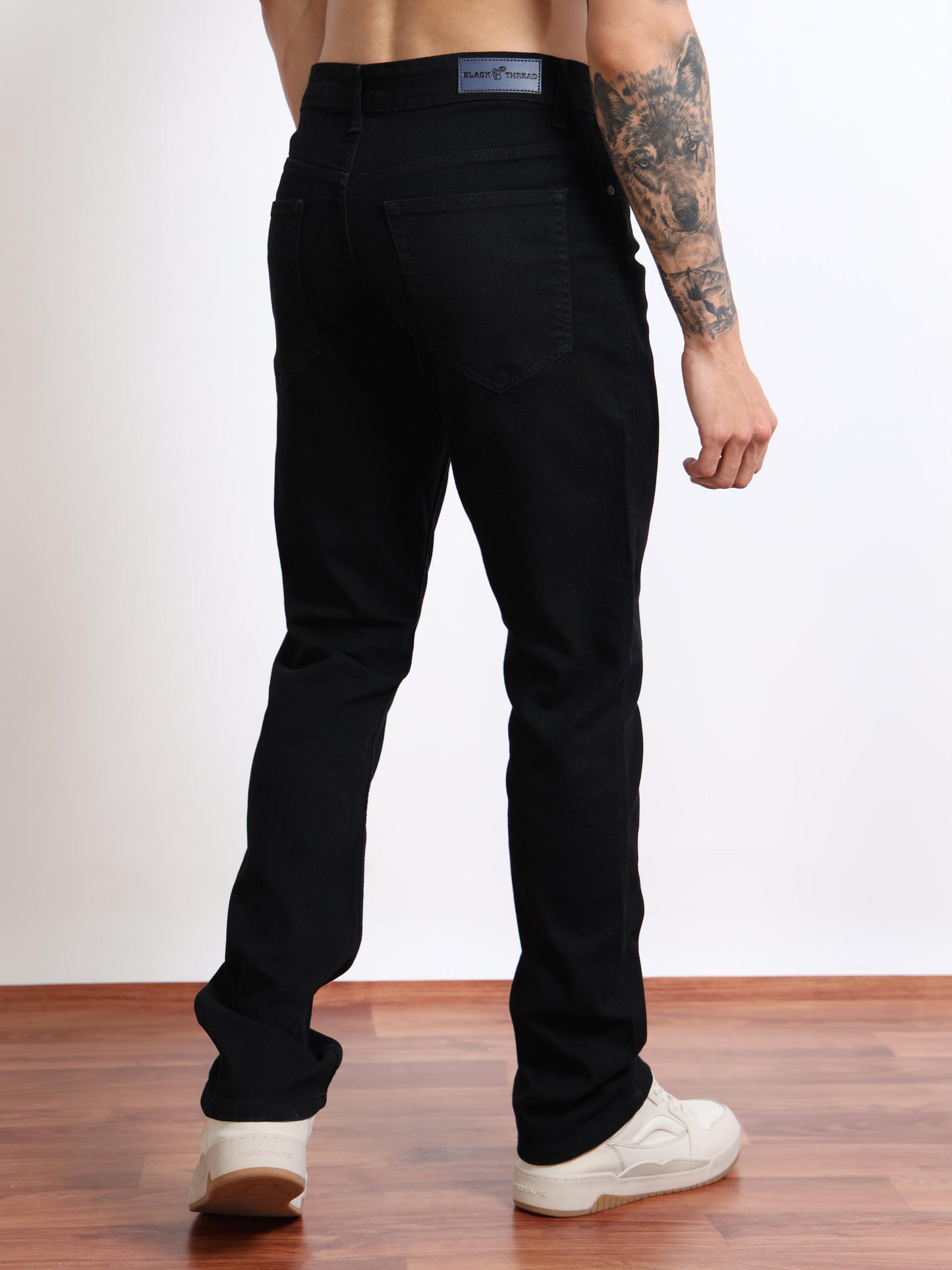 Men’s Classic Slim Fit Black Jeans by Black Thread