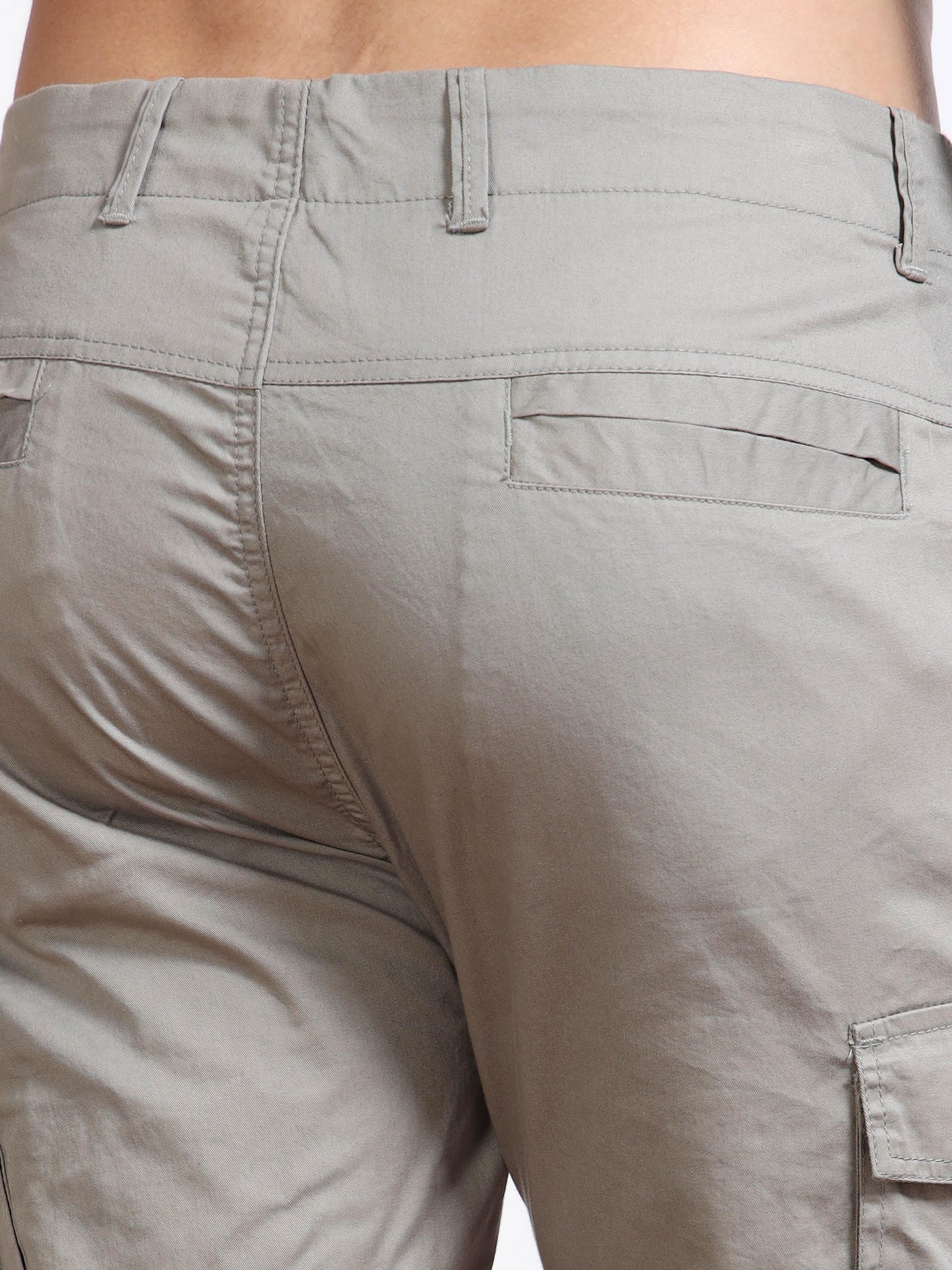 Men’s Slim Fit Beige Cargo Pants by Black Thread