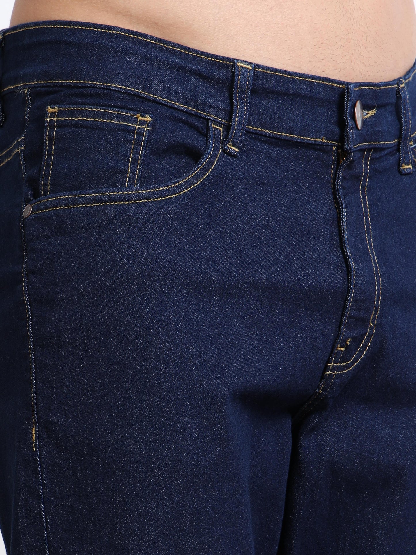 Men’s Indigo Blue Straight Fit Jeans by Black Thread