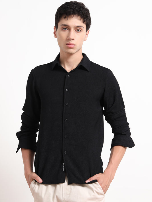 Full Sleeve Black Shirt Texture for Men