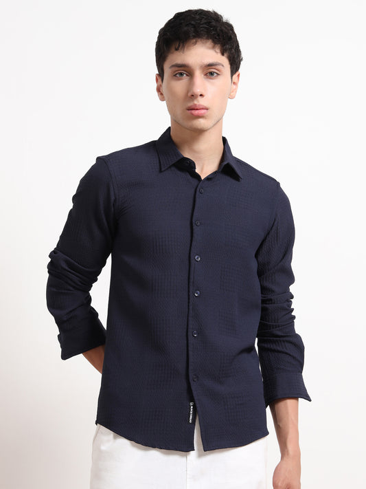 Full Sleeve Blue Shirt Texture for Men