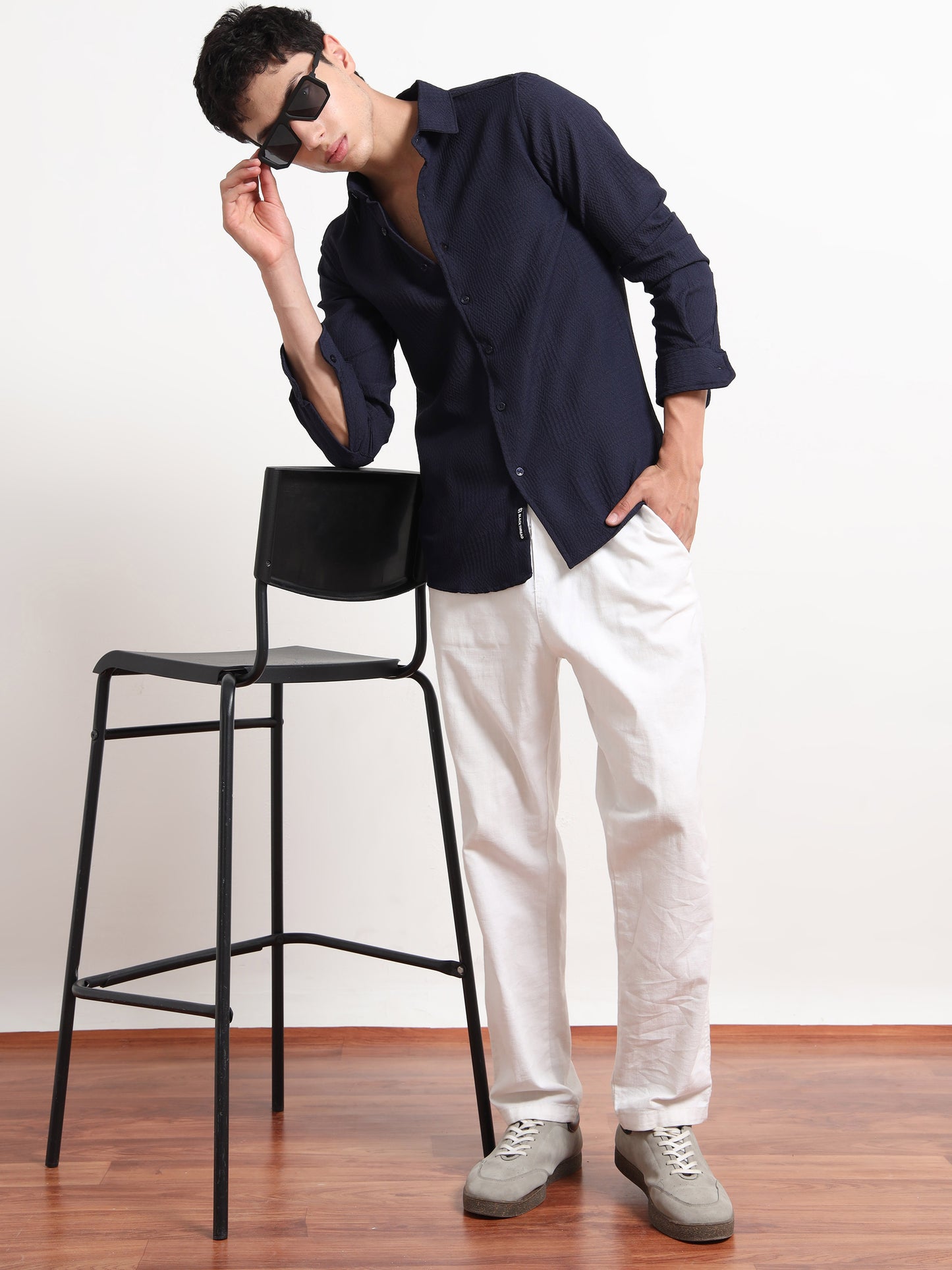 Full Sleeve Blue Shirt Texture for Men