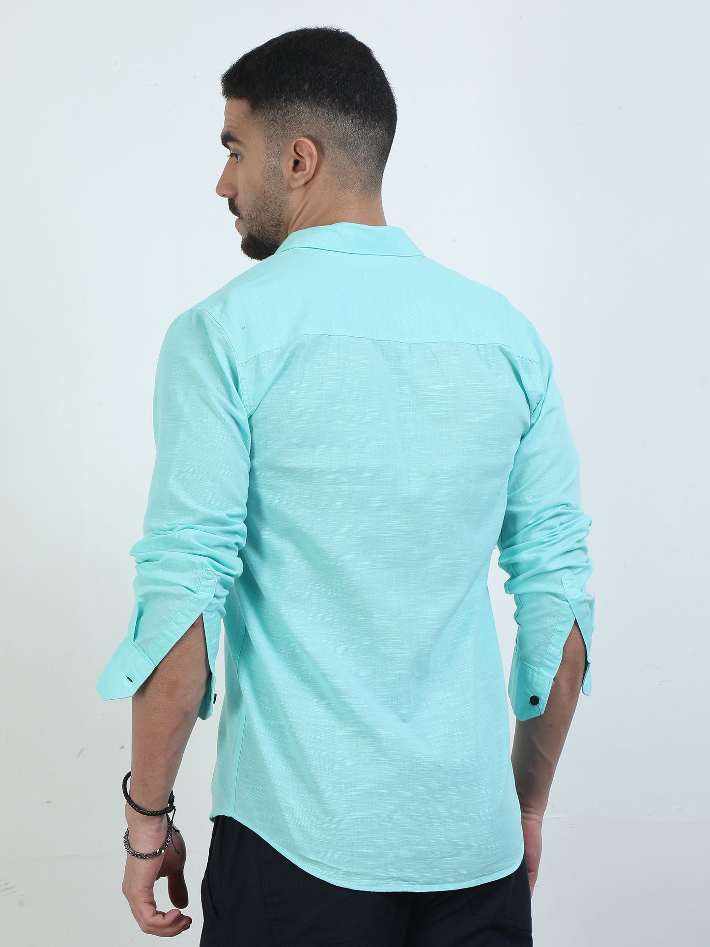 Stylish Pure Tone Bright Blue Shirt For Men