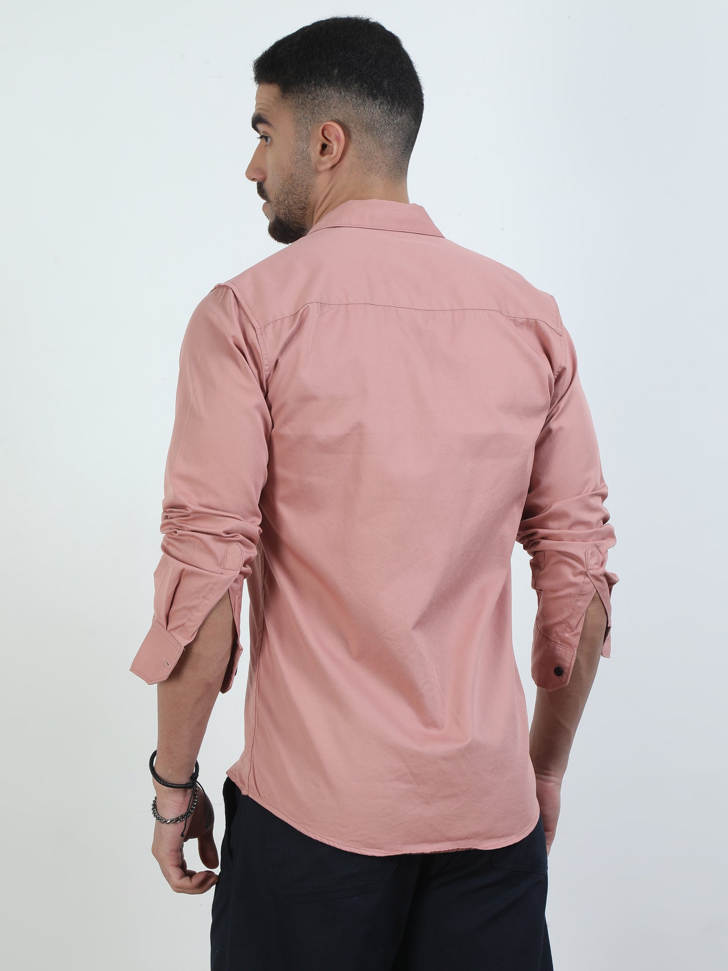Trendy Pure Tone Peach Color Shirt For Men