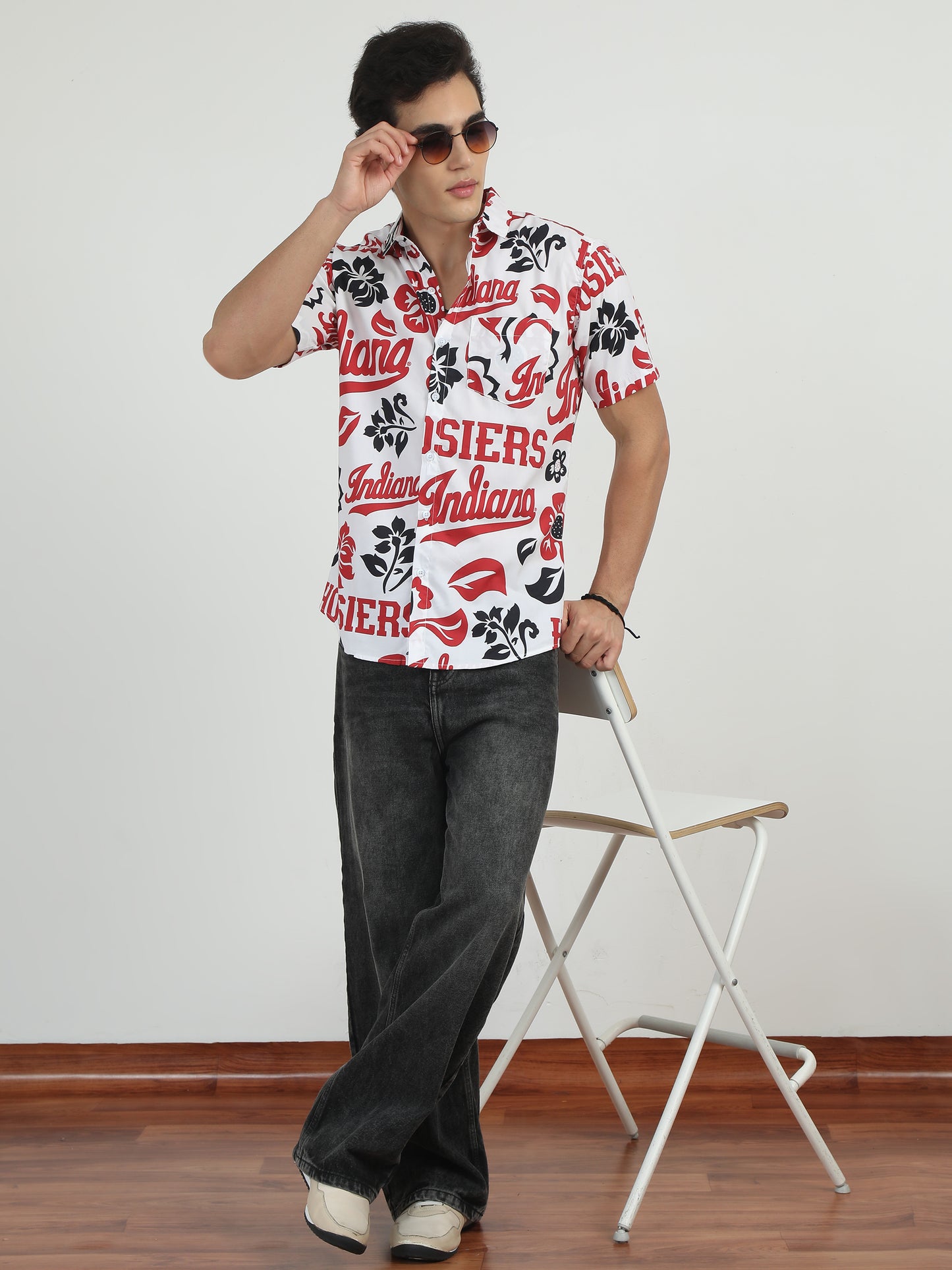 Floral Red Printed Shirt For Men