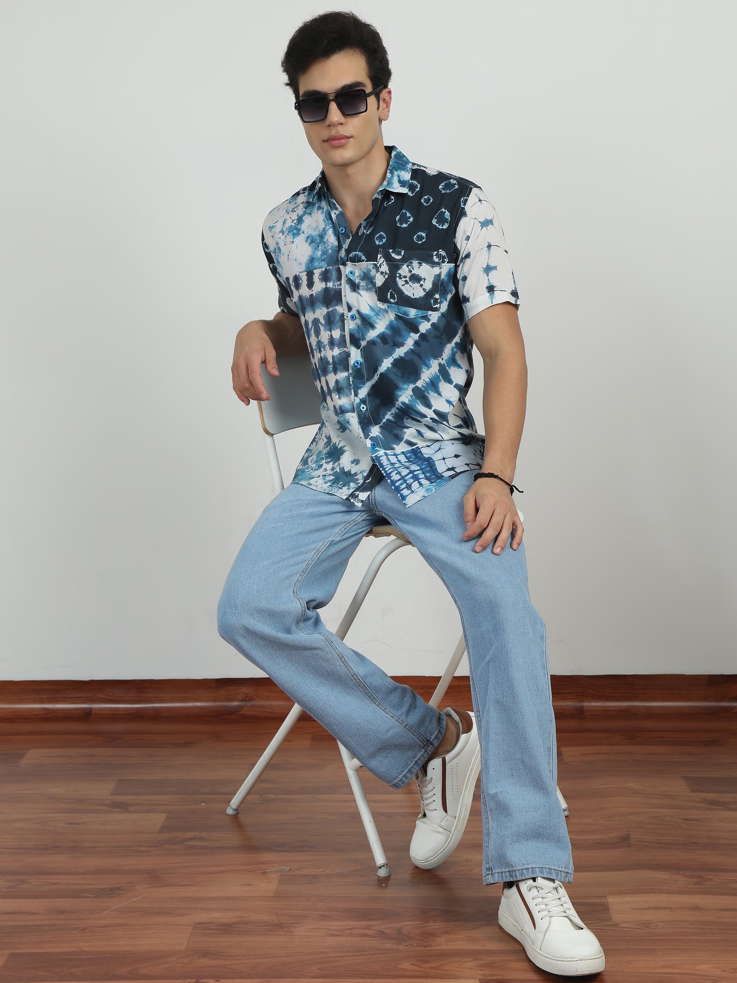 Blue Tie And Dye Shirts For Men