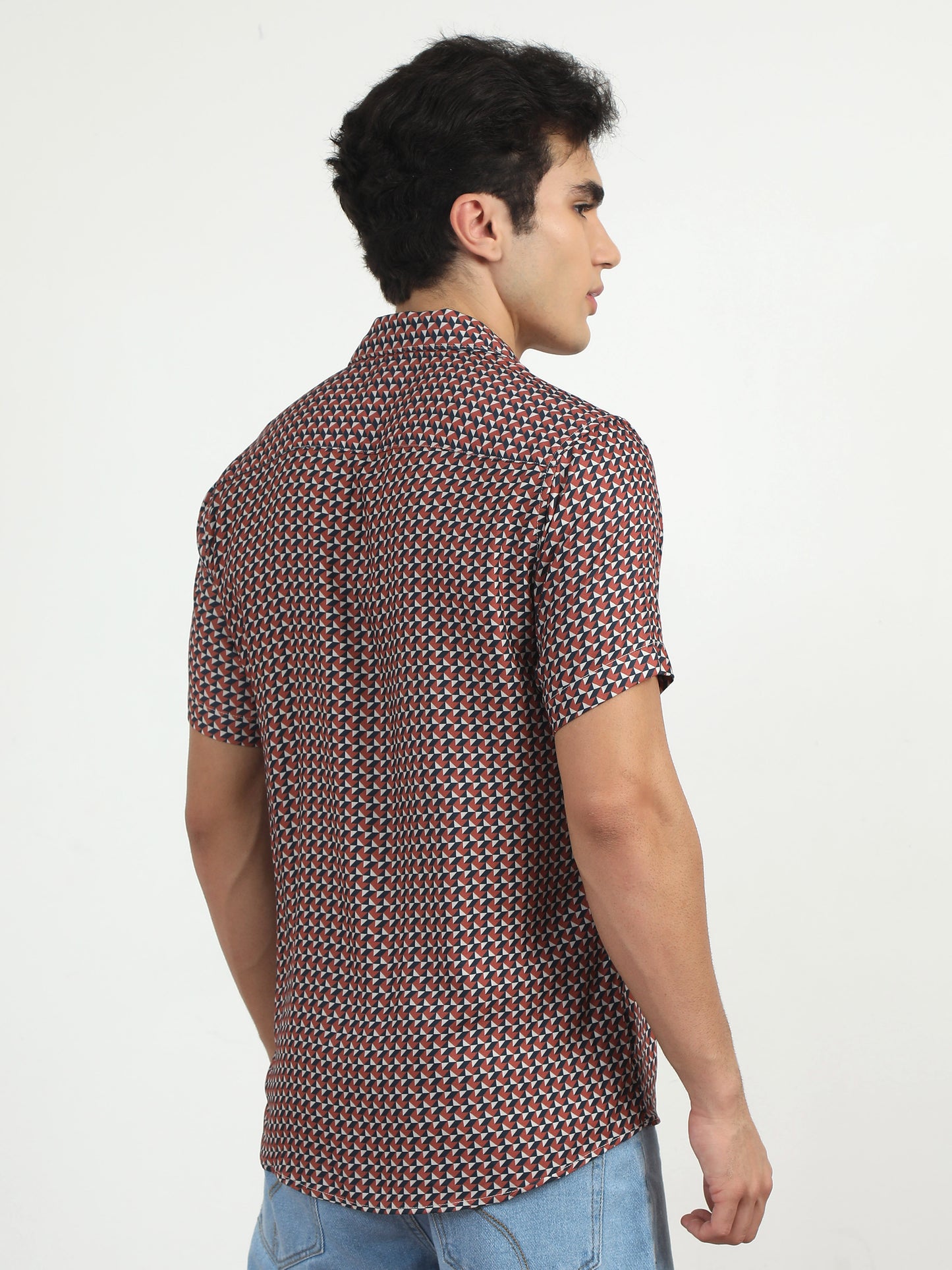 Reddish Digital Printed Half Sleeve Shirts for men