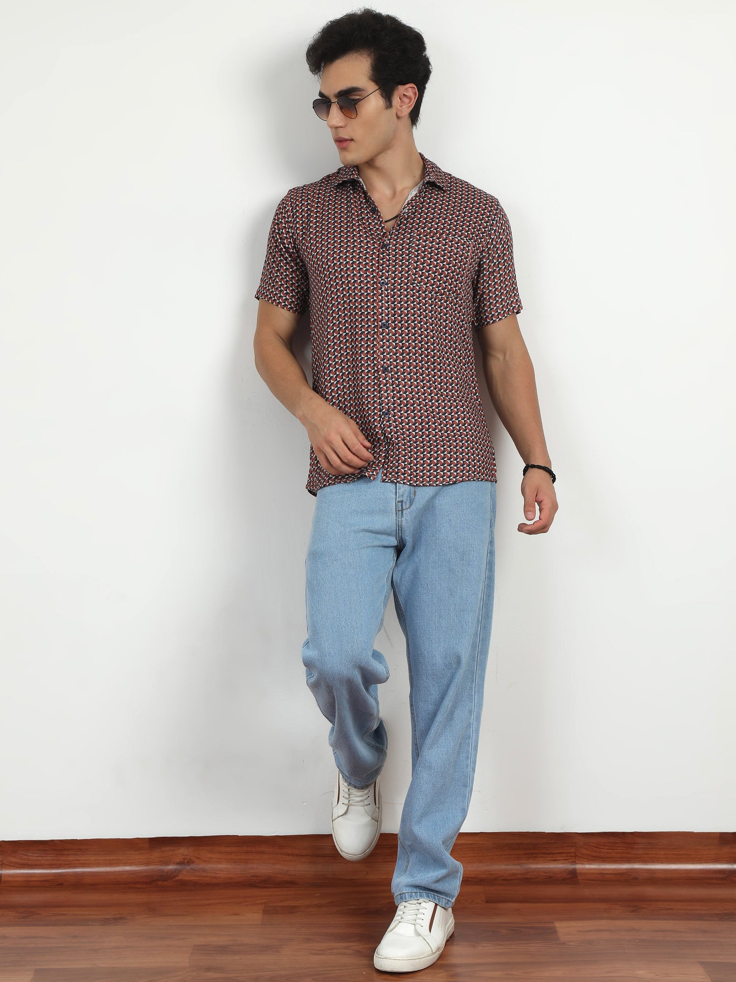 Reddish Digital Printed Half Sleeve Shirts for men