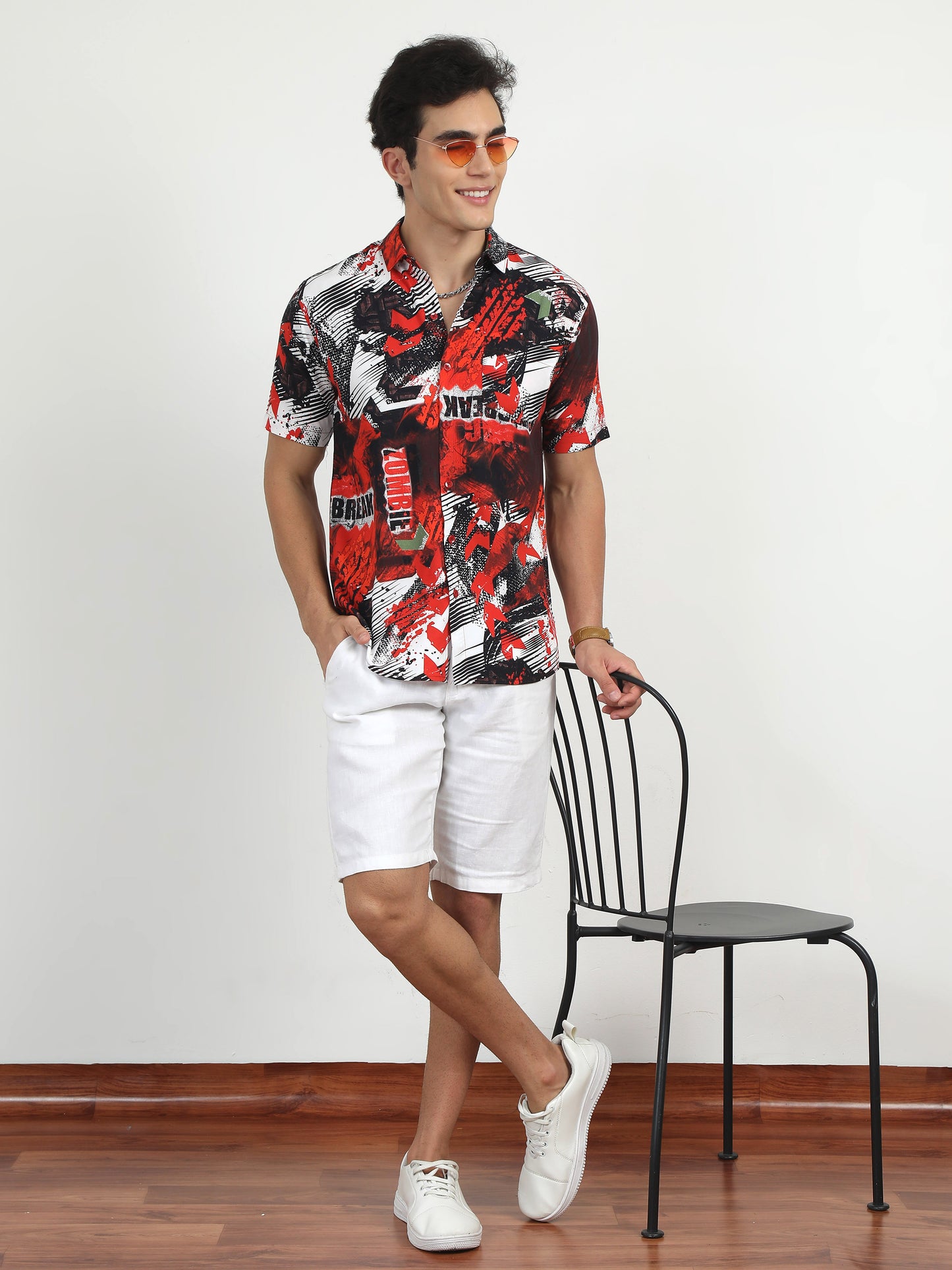 Zombie Printed Half Sleeve Shirts Mens