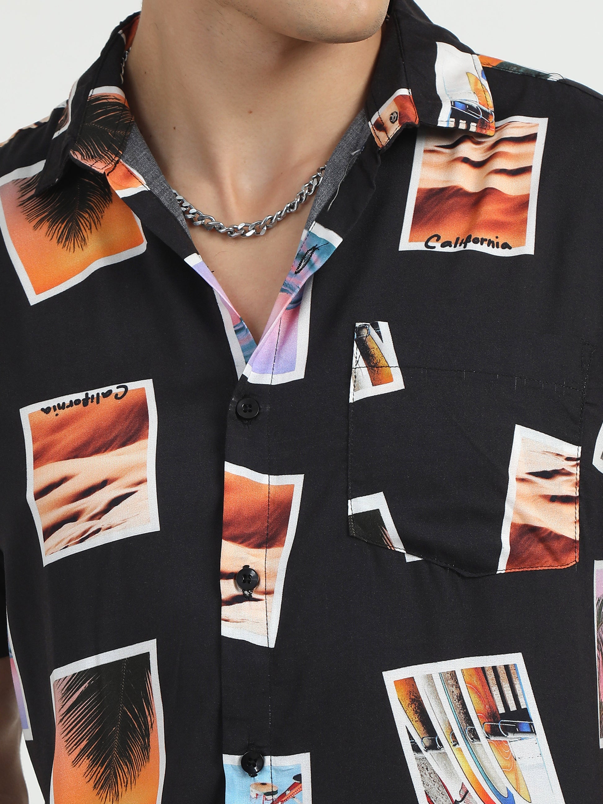 Black Half Sleeve Shirt  for men