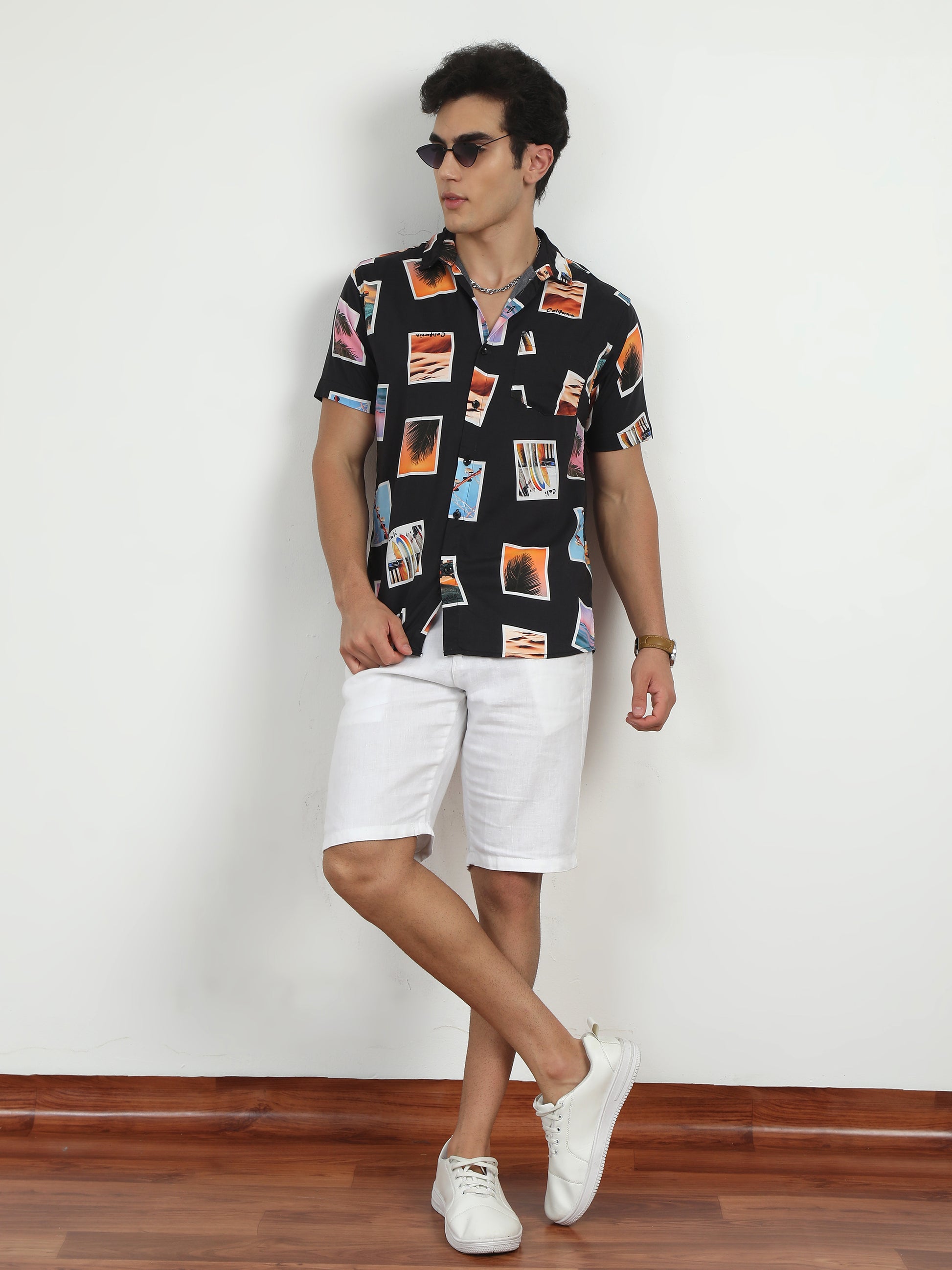 Black Half Sleeve Shirt  for men