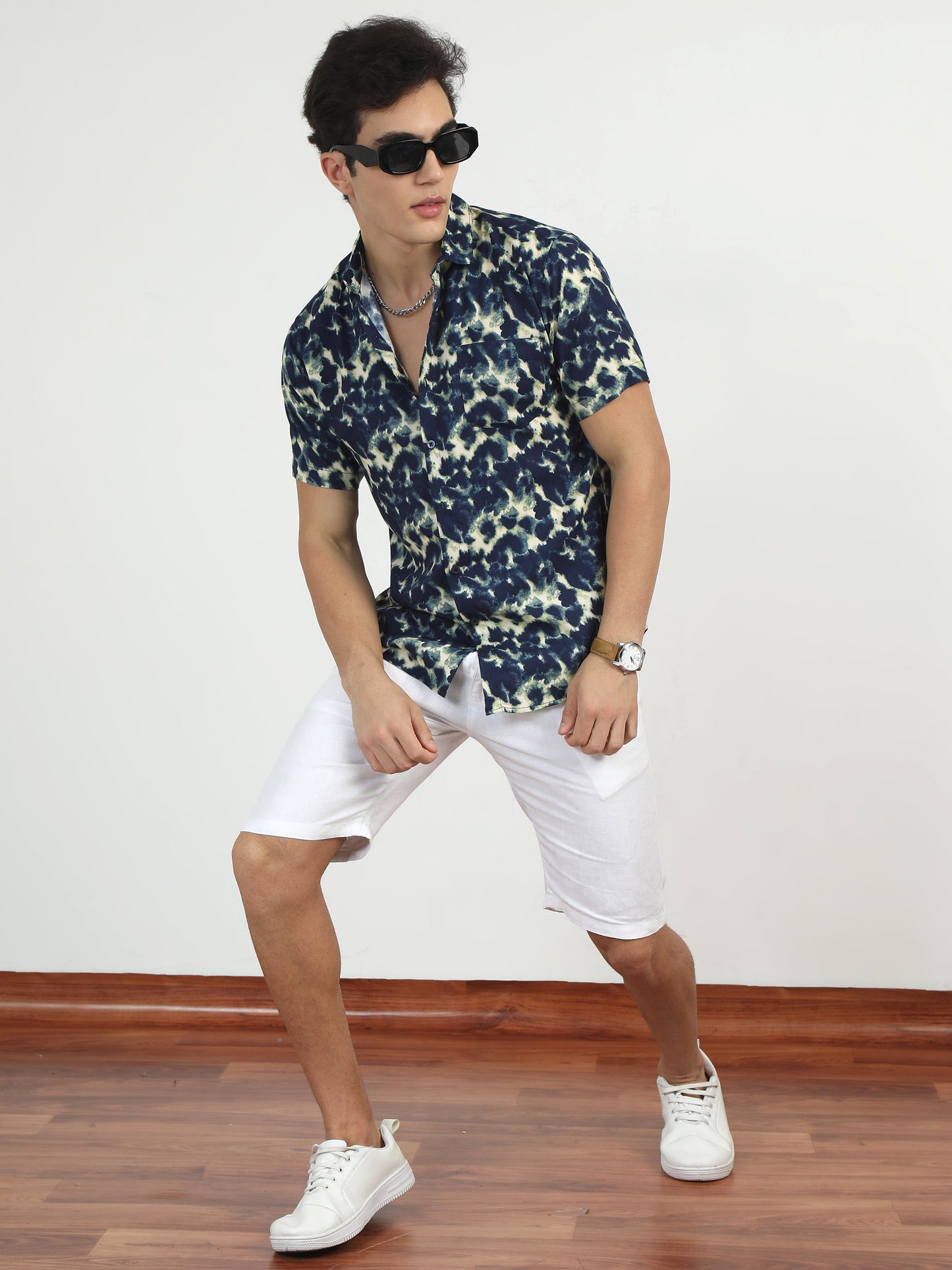 Blush Blue Printed Shirt For Men