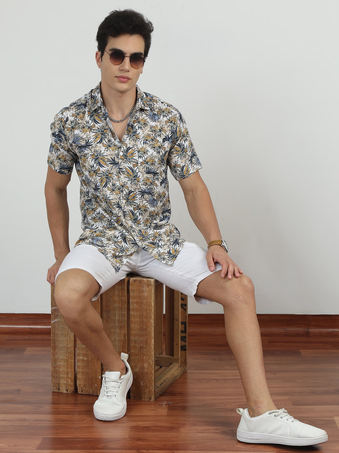 Bush Grey Printed Shirt for Men