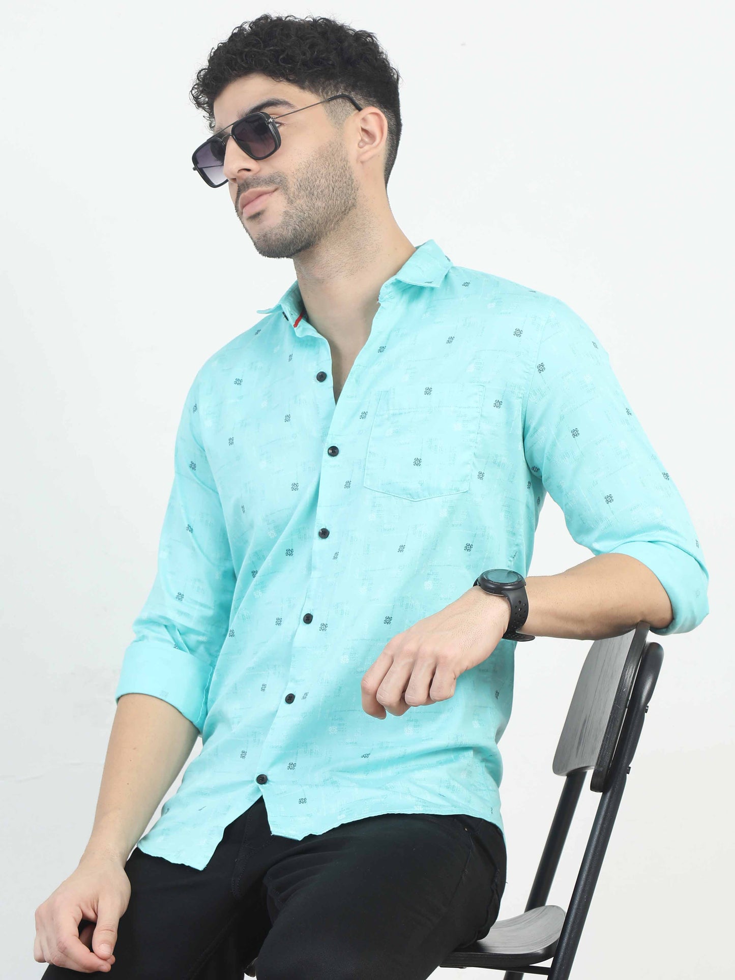 SkyBlue Dotted Shirt for men