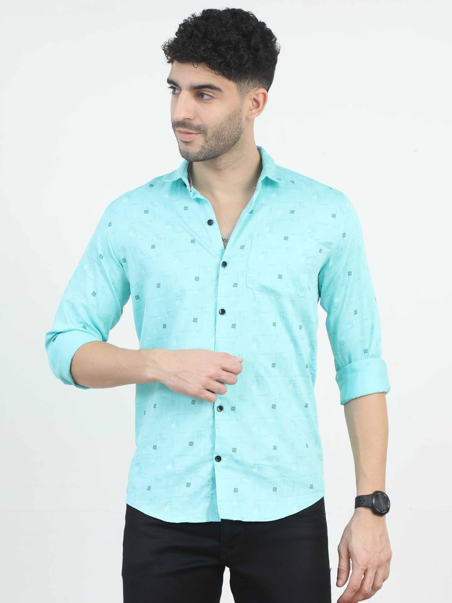 SkyBlue Dotted Shirt for men