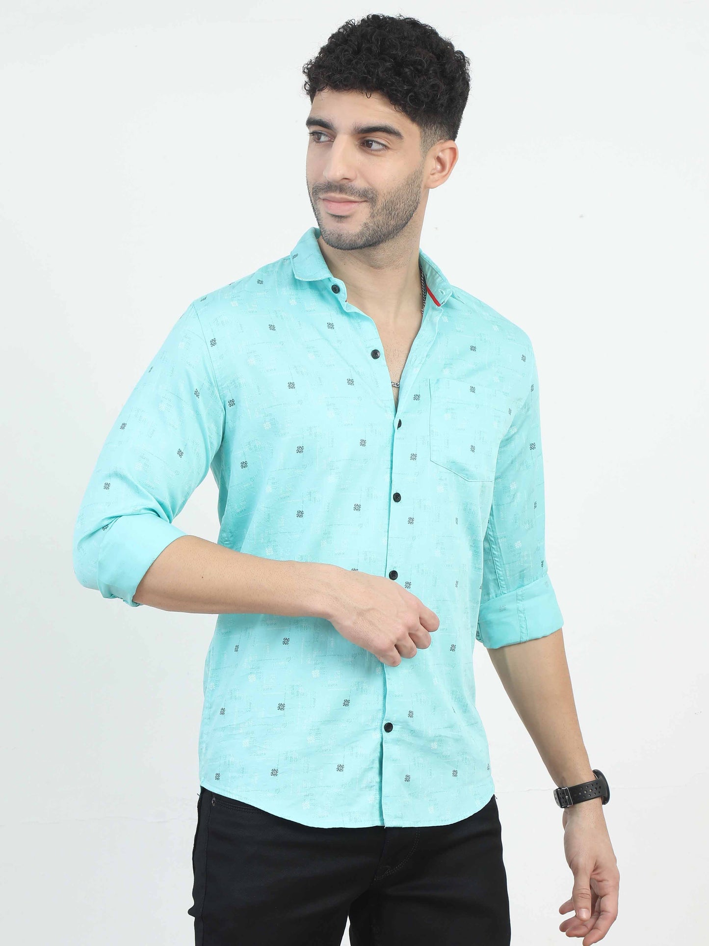 SkyBlue Dotted Shirt for men