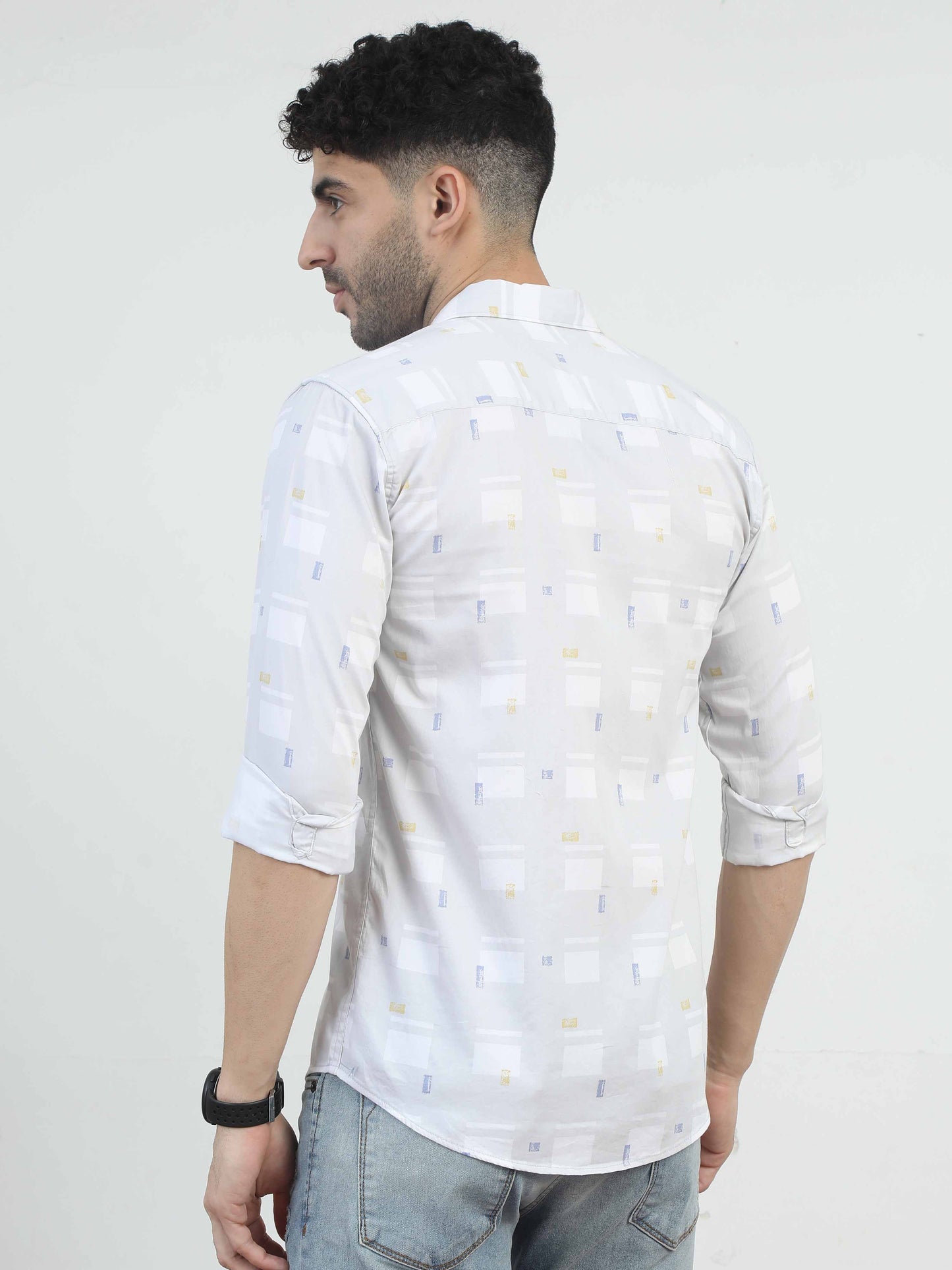 Pale Grey printed shirts design for men