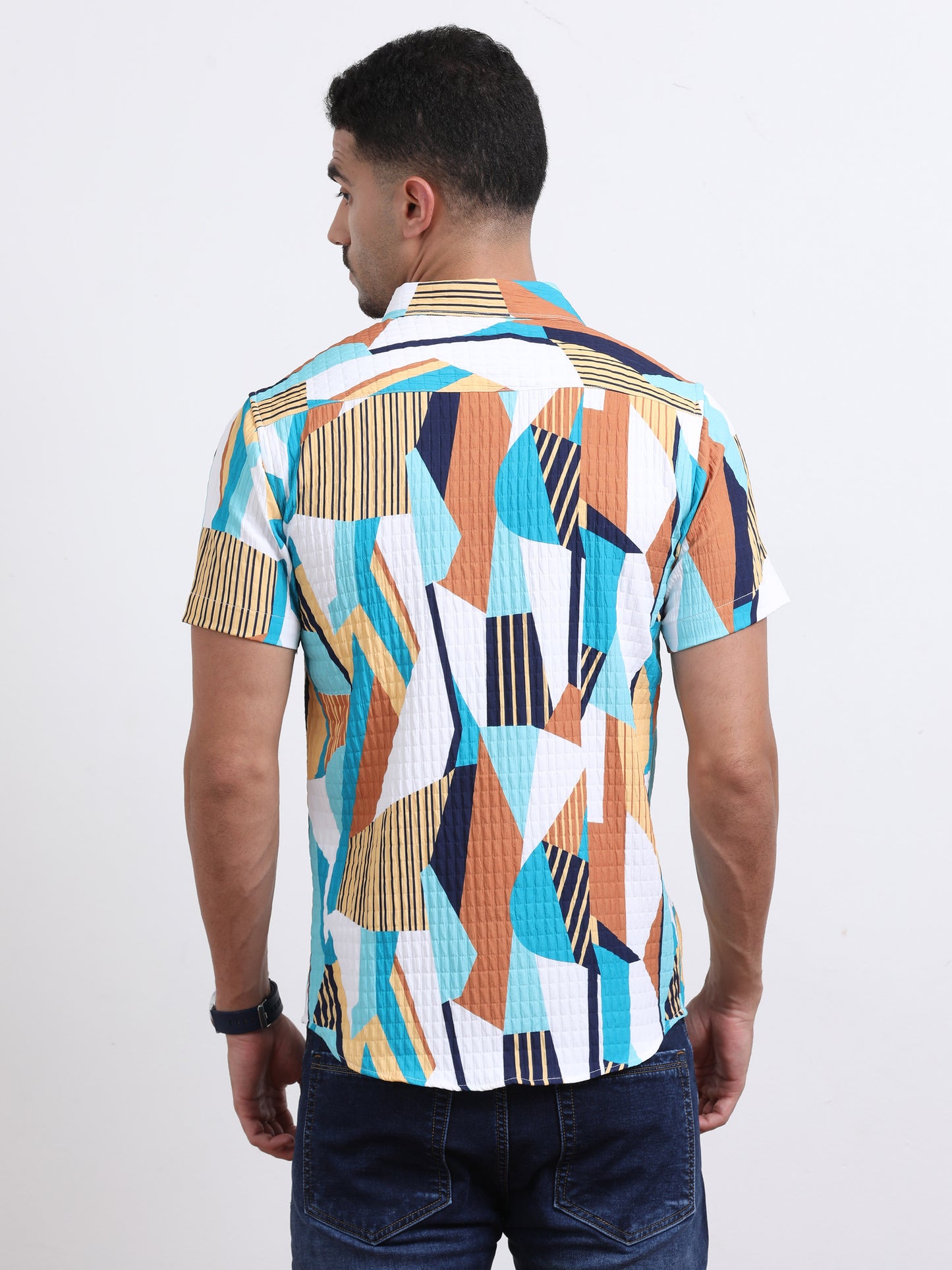 Multi Half Sleeve Poly Cotton Digital Print Shirts