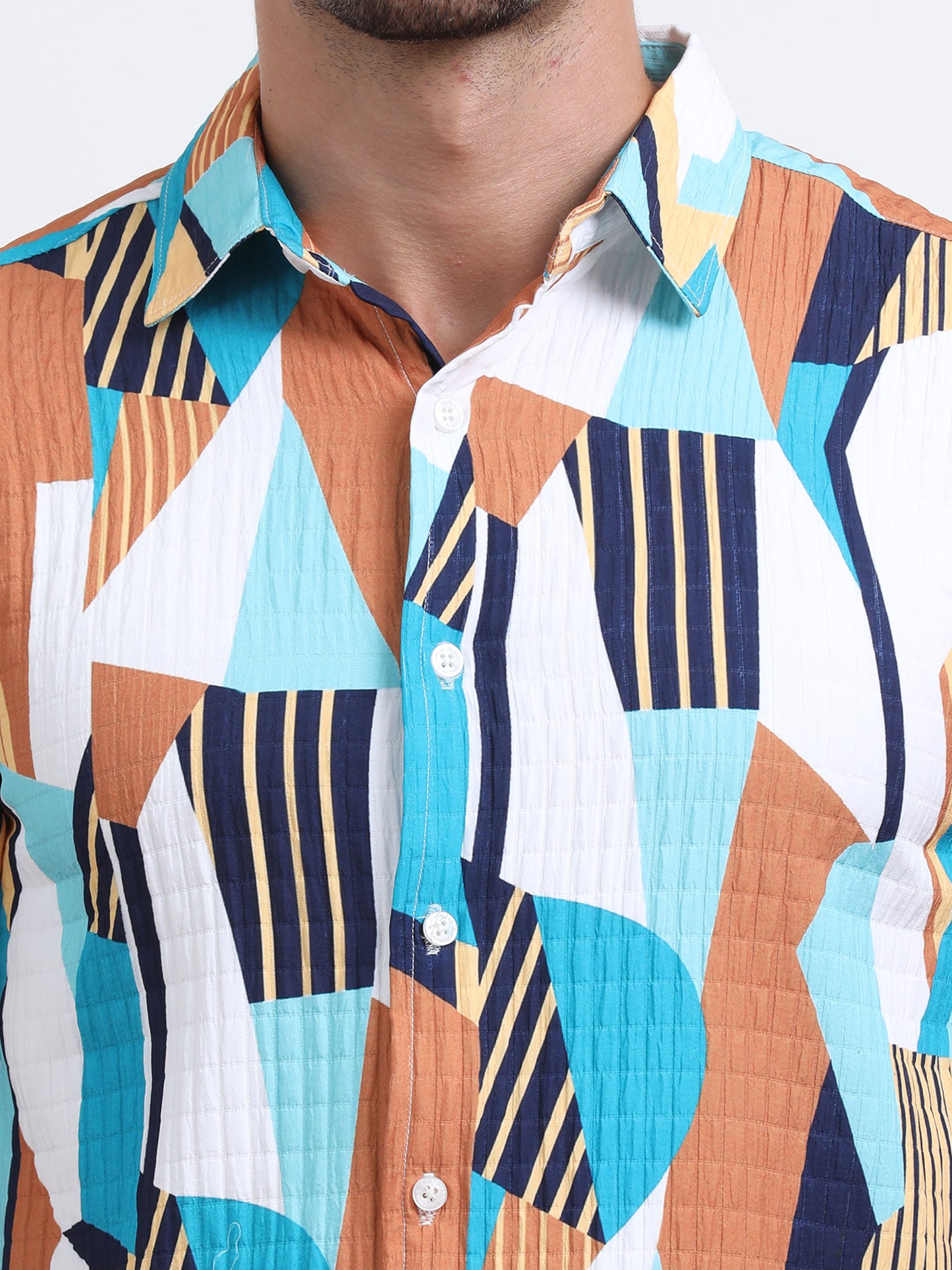 Multi Half Sleeve Poly Cotton Digital Print Shirts