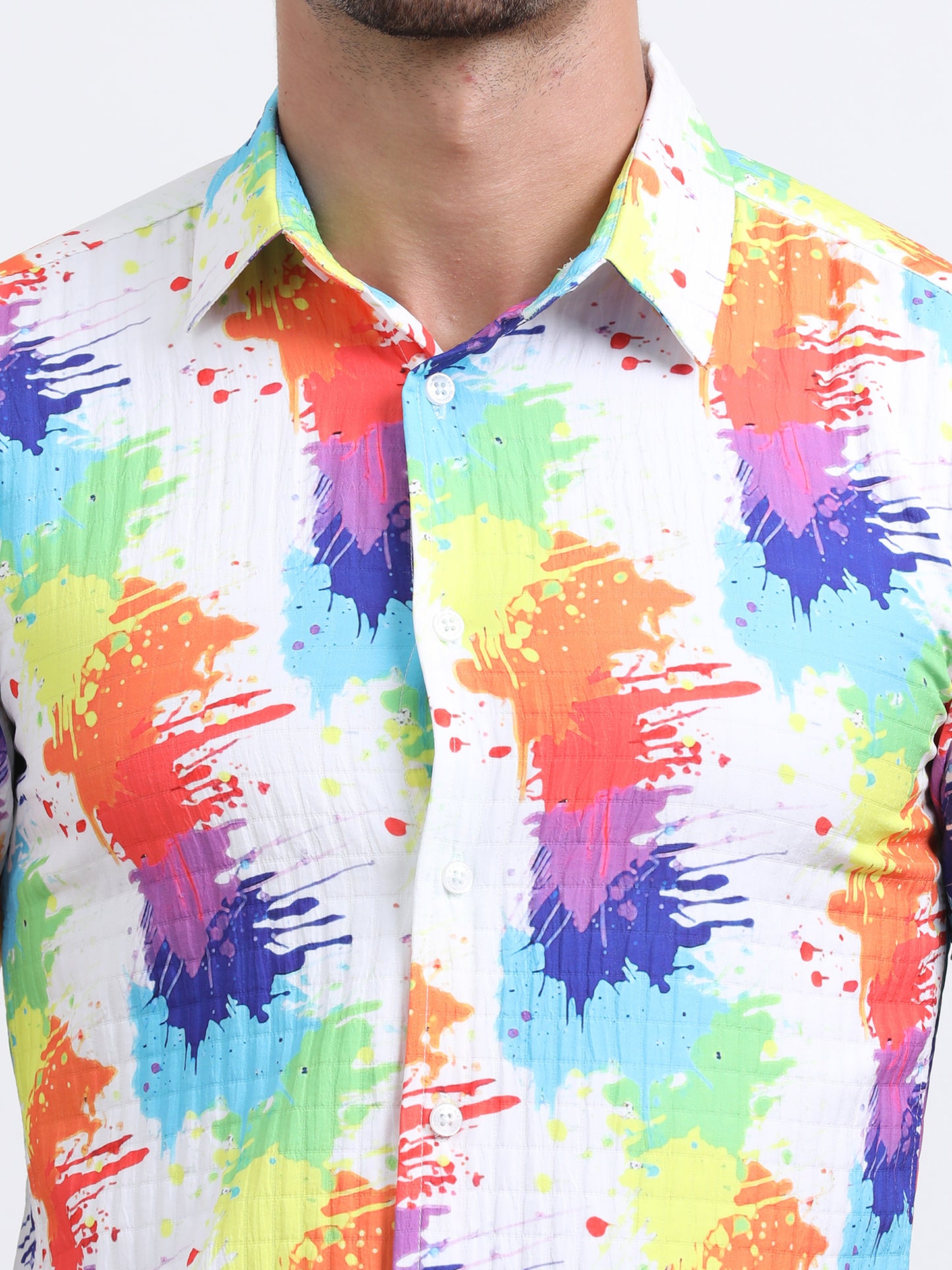 Multi Half Sleeve Poly Cotton Digital Print Shirts