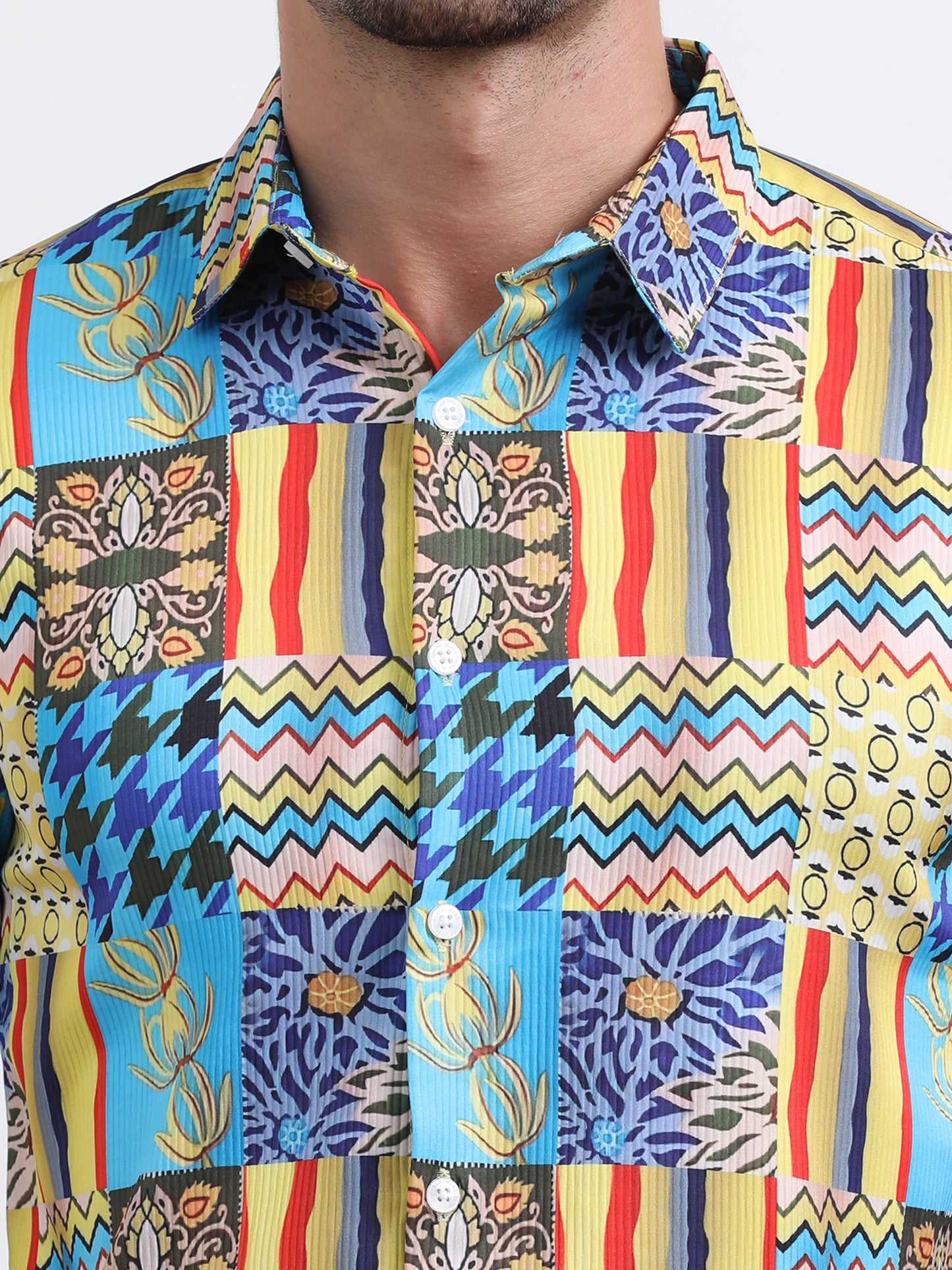 Multi Half Sleeve Poly Cotton Digital Print Shirts