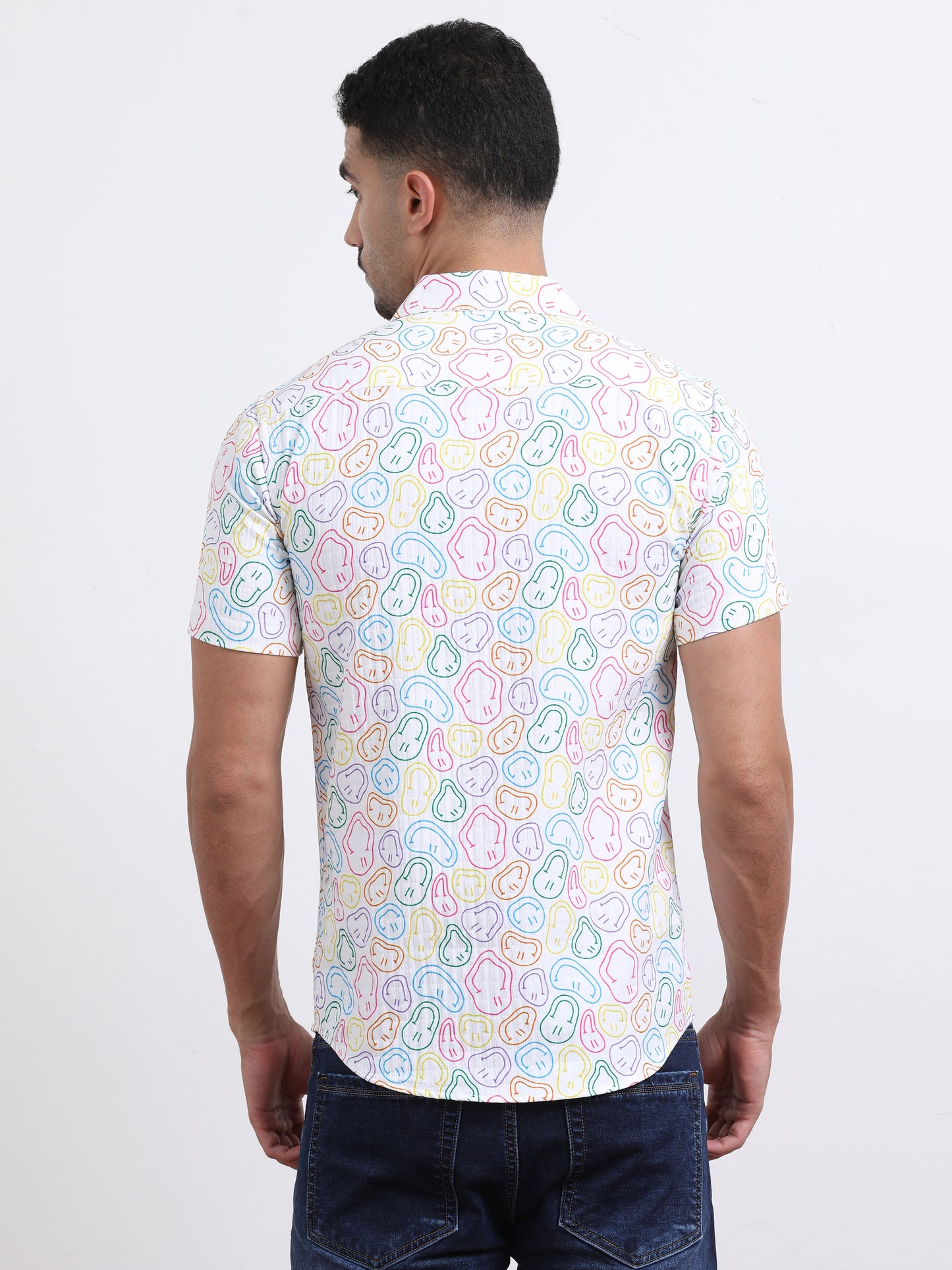 Multi Half Sleeve Poly Cotton Digital Print Shirts