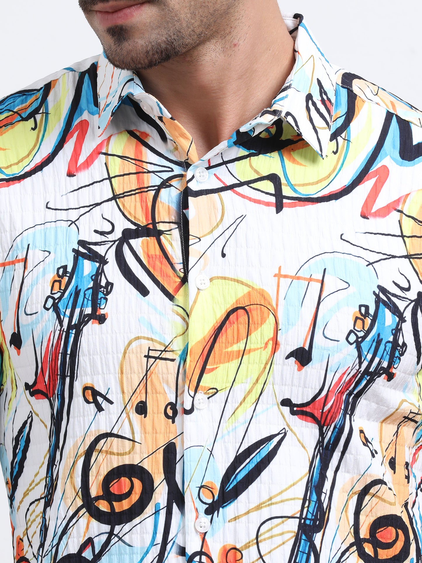 Multi Half Sleeve Poly Cotton Digital Print Shirts