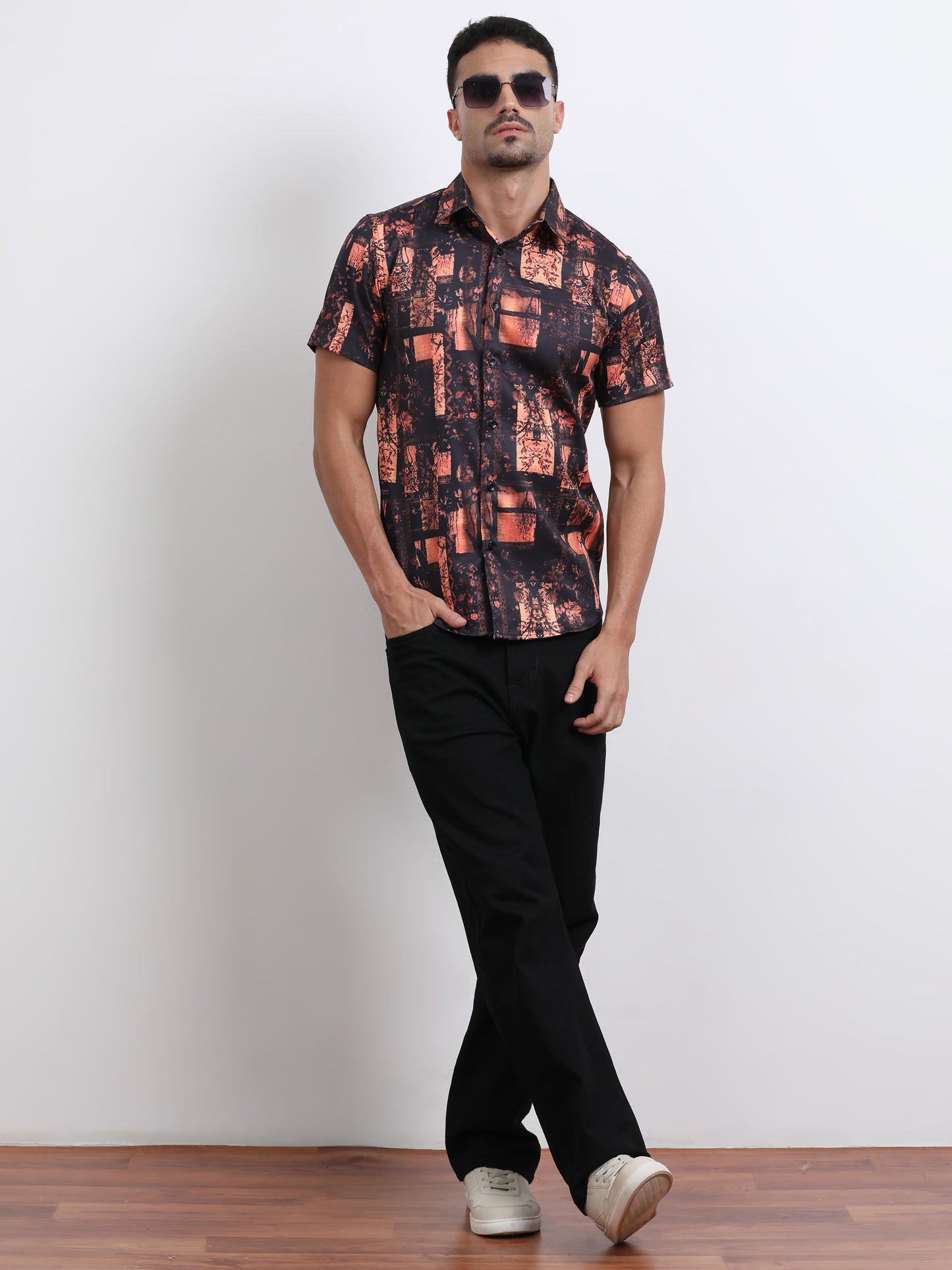 Multi Half Sleeve Poly Cotton Digital Print Shirts