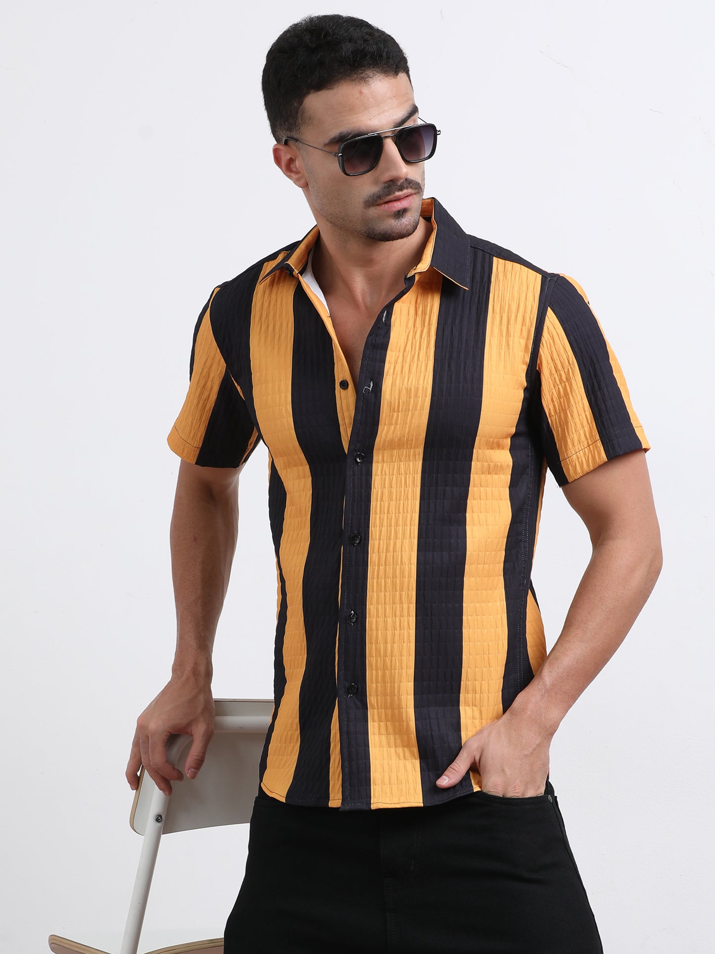 Multi Half Sleeve Poly Cotton Digital Print Shirts